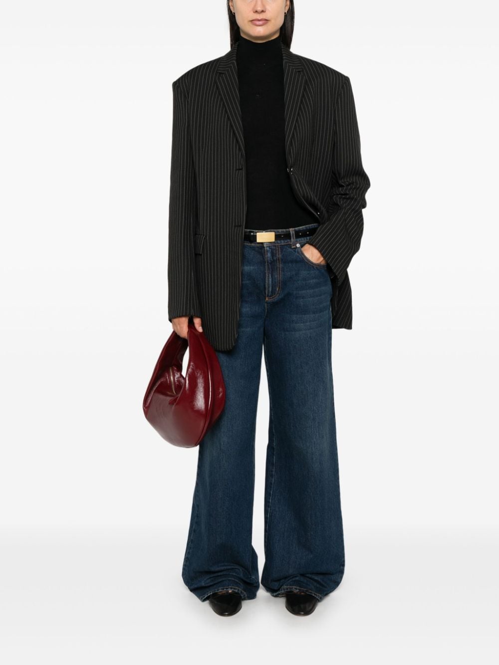 MAJESTIC Wool and Silk Blend High-Neck Sweater