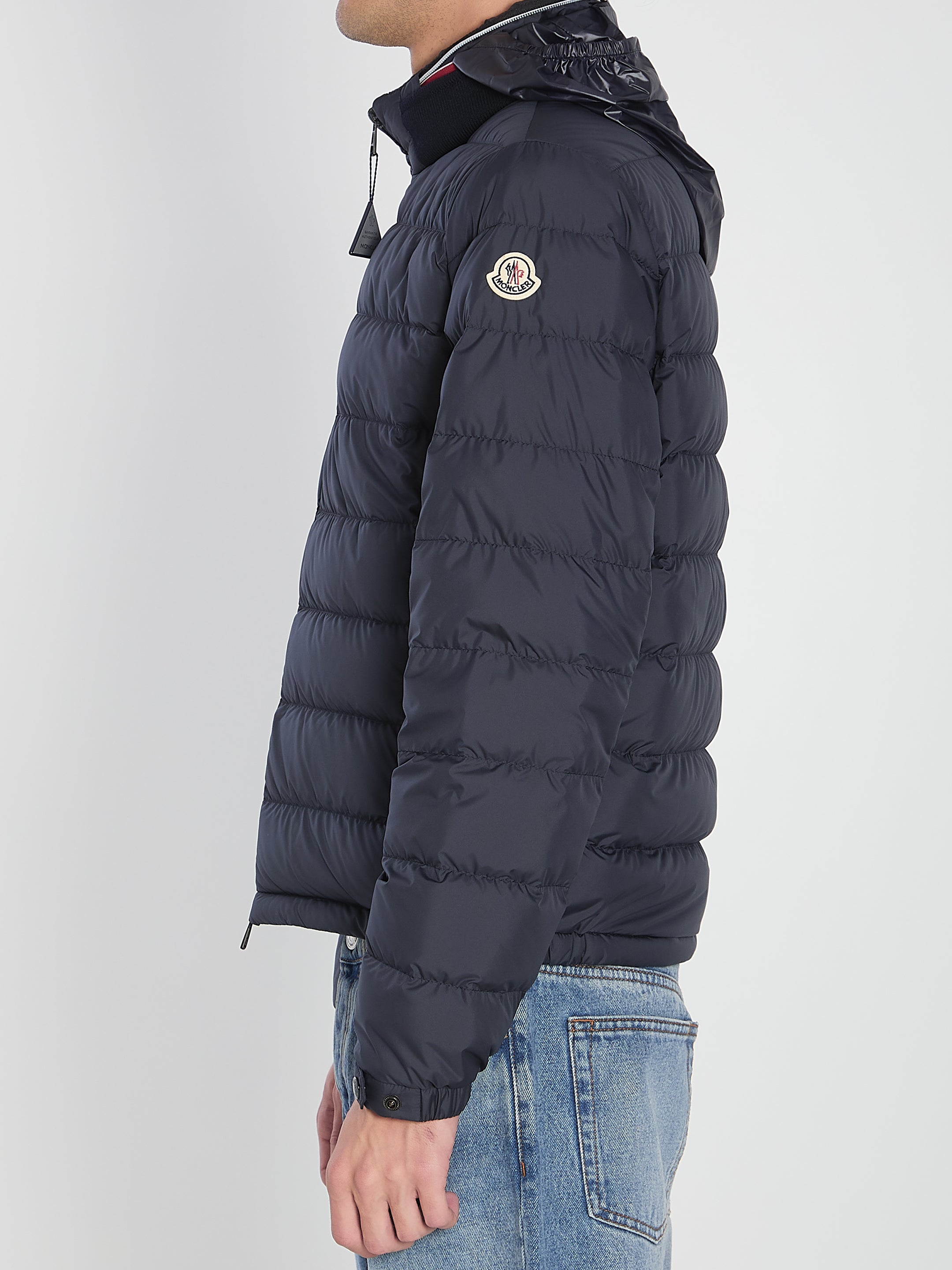 MONCLER Men's Down Jacket with Applique Logo