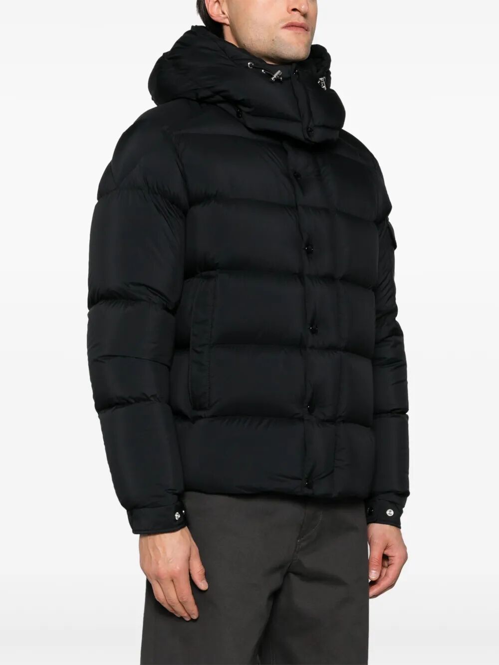 MONCLER Men's Mini Short Down Jacket with Removable Hood