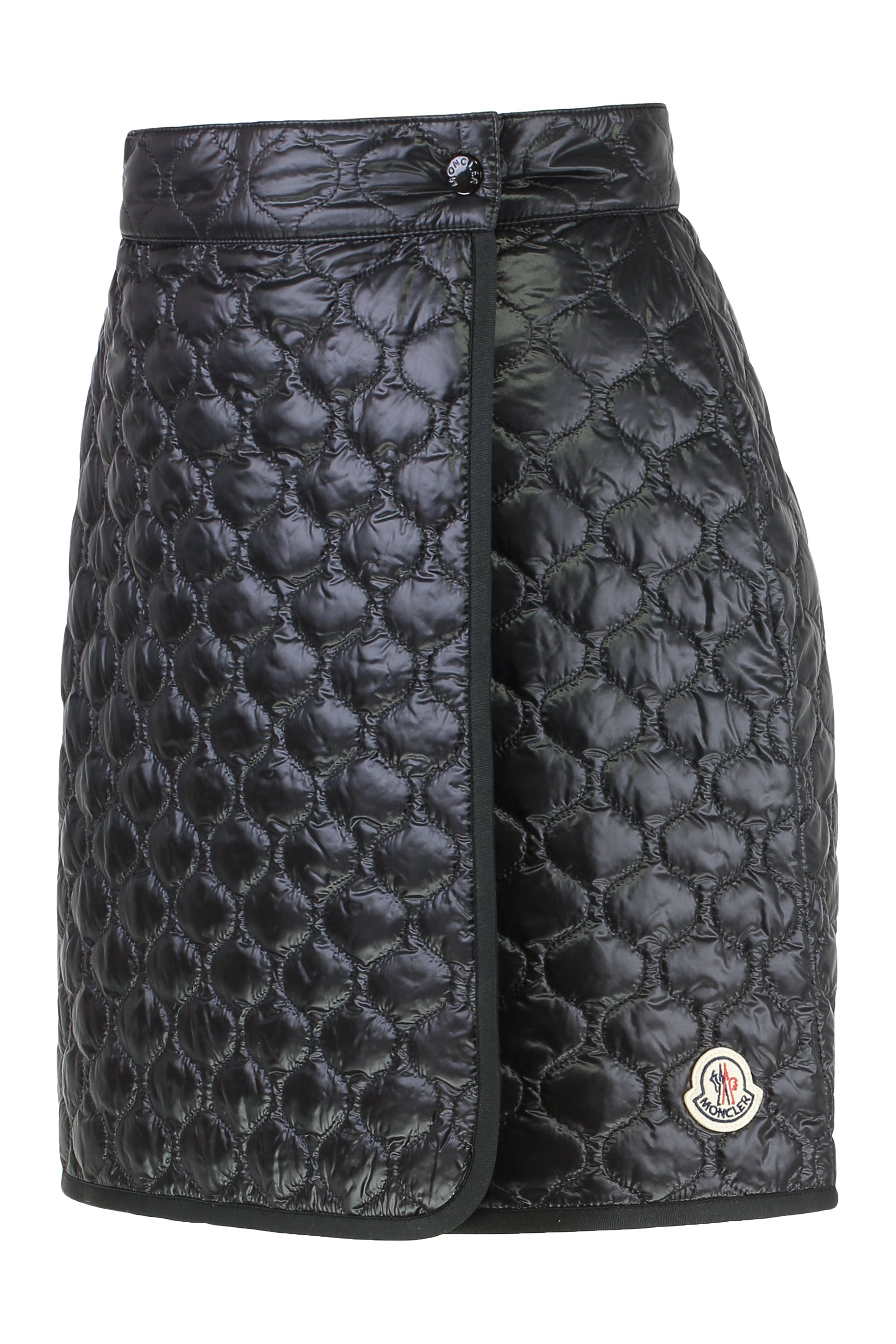 MONCLER Padded Mini Skirt with Checkered Quilted Design