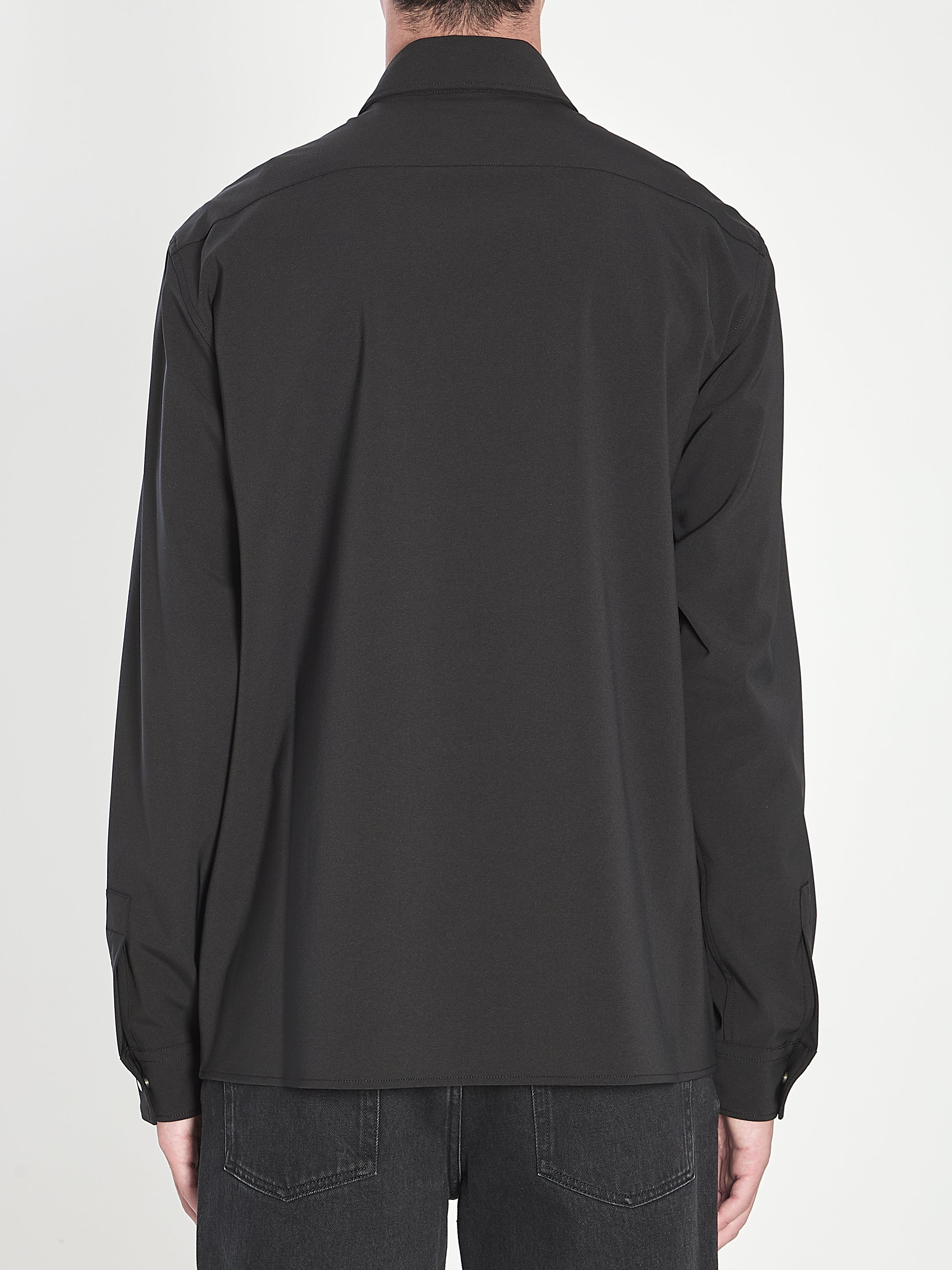 MONCLER Long-Sleeve Technical Twill Shirt - Size L