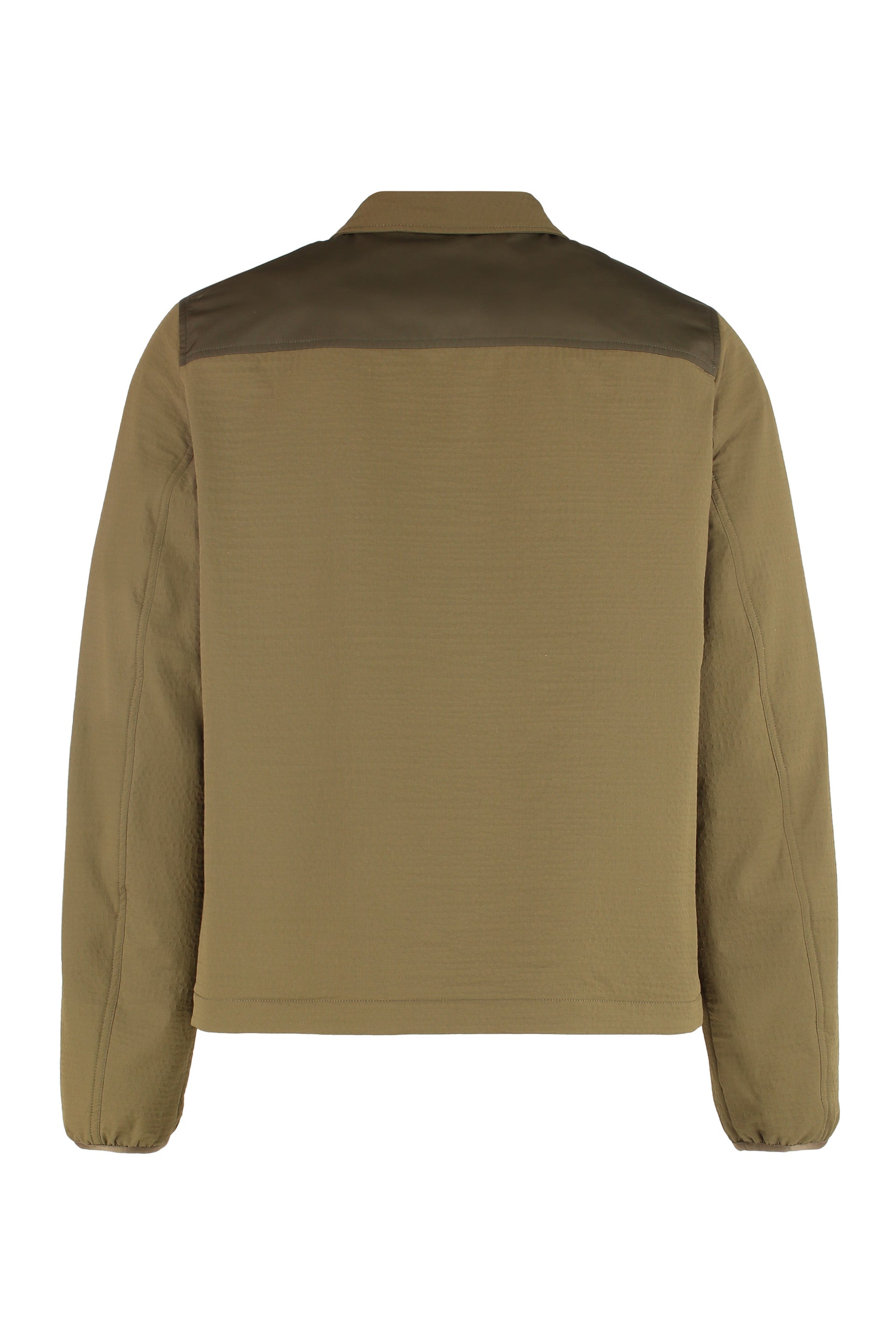 MONCLER Quilted Seersucker Shirt with Double-Slider Zip - FW25