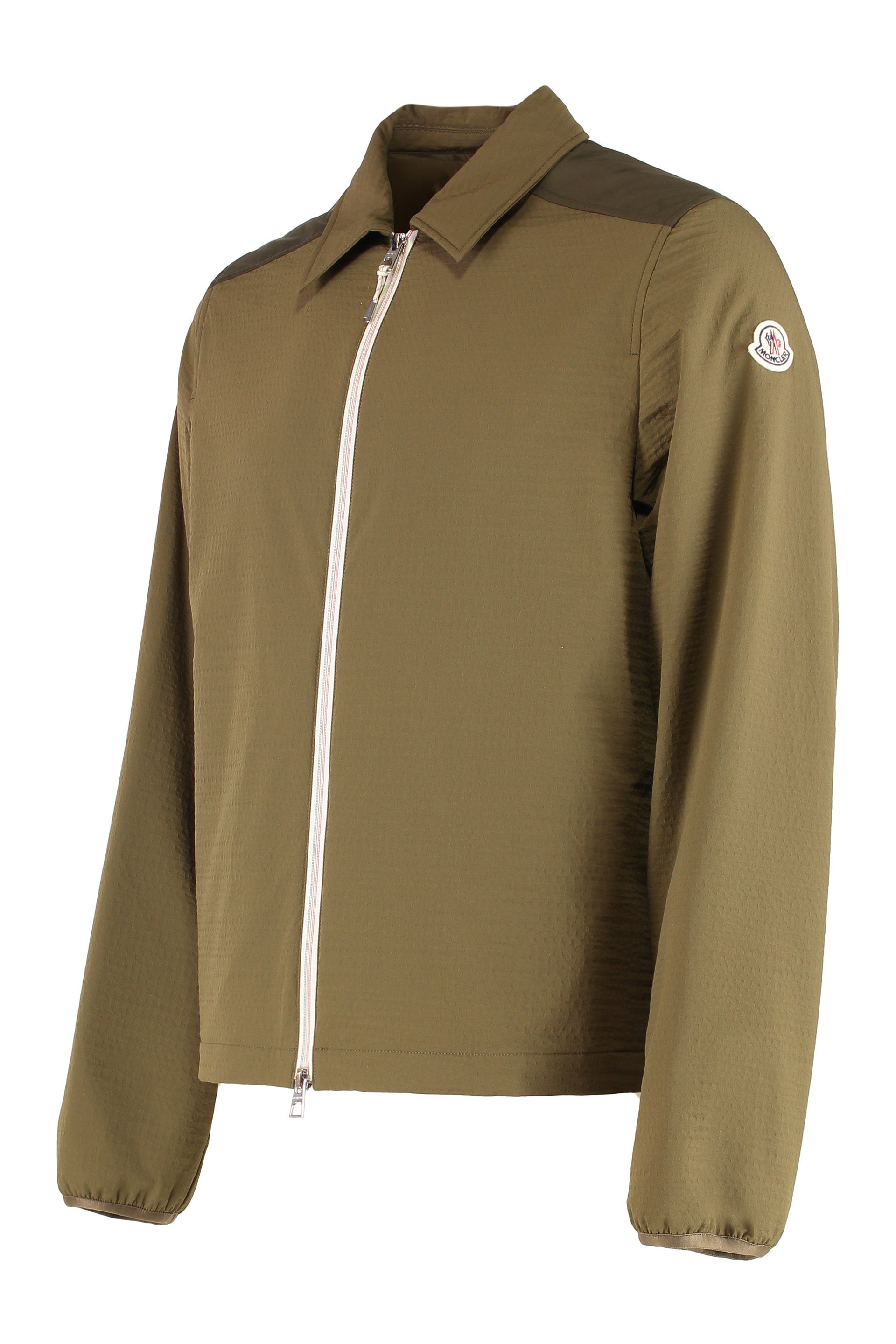 MONCLER Quilted Seersucker Shirt with Double-Slider Zip - FW25