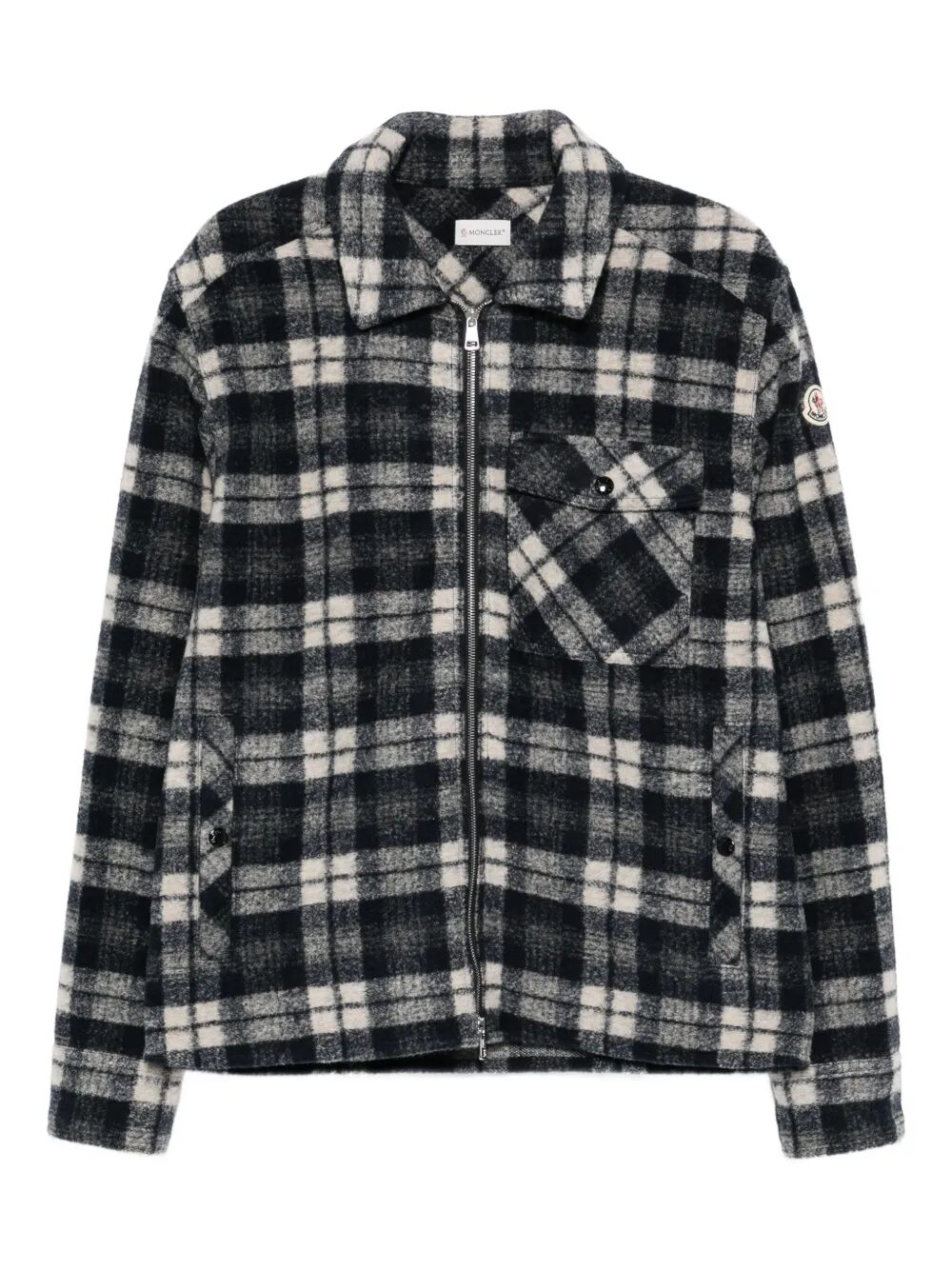 MONCLER Check Printed Zipped Shirt for Men - FW25 Collection