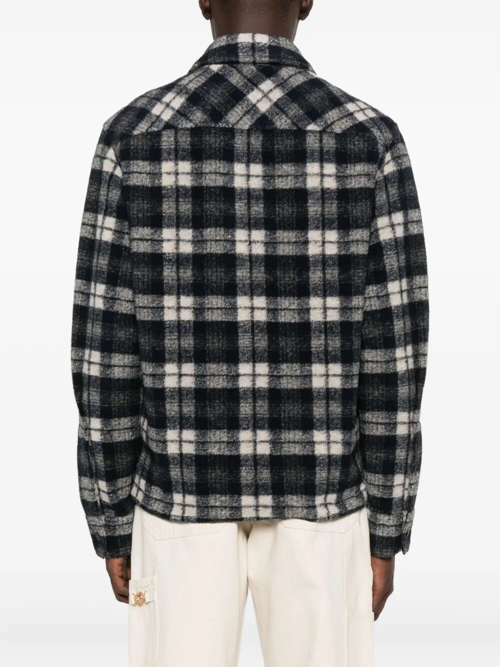 MONCLER Check Printed Zipped Shirt for Men - FW25 Collection