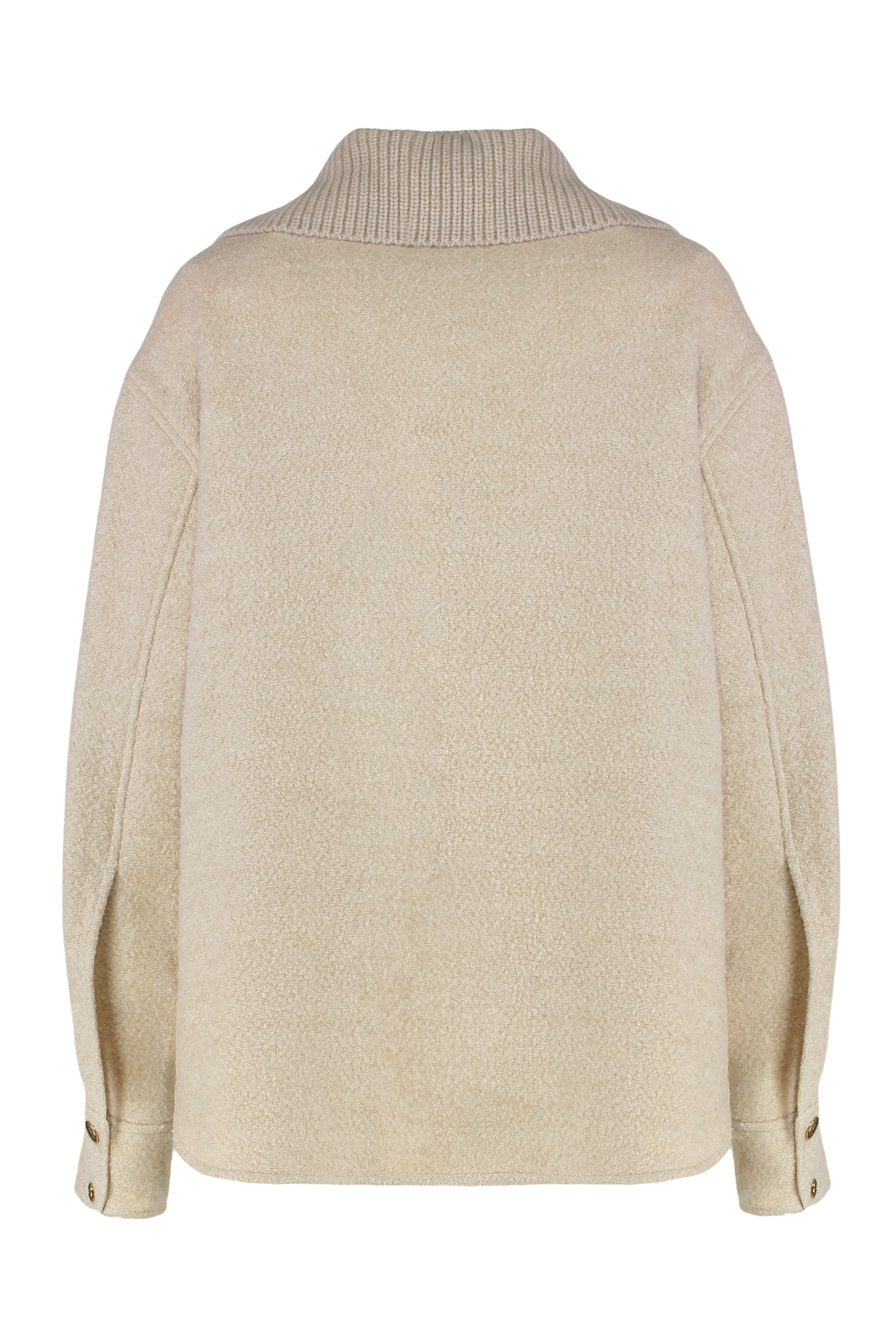 MONCLER Women's Mixed Wool Jacket Shirt with Double Zip Closure