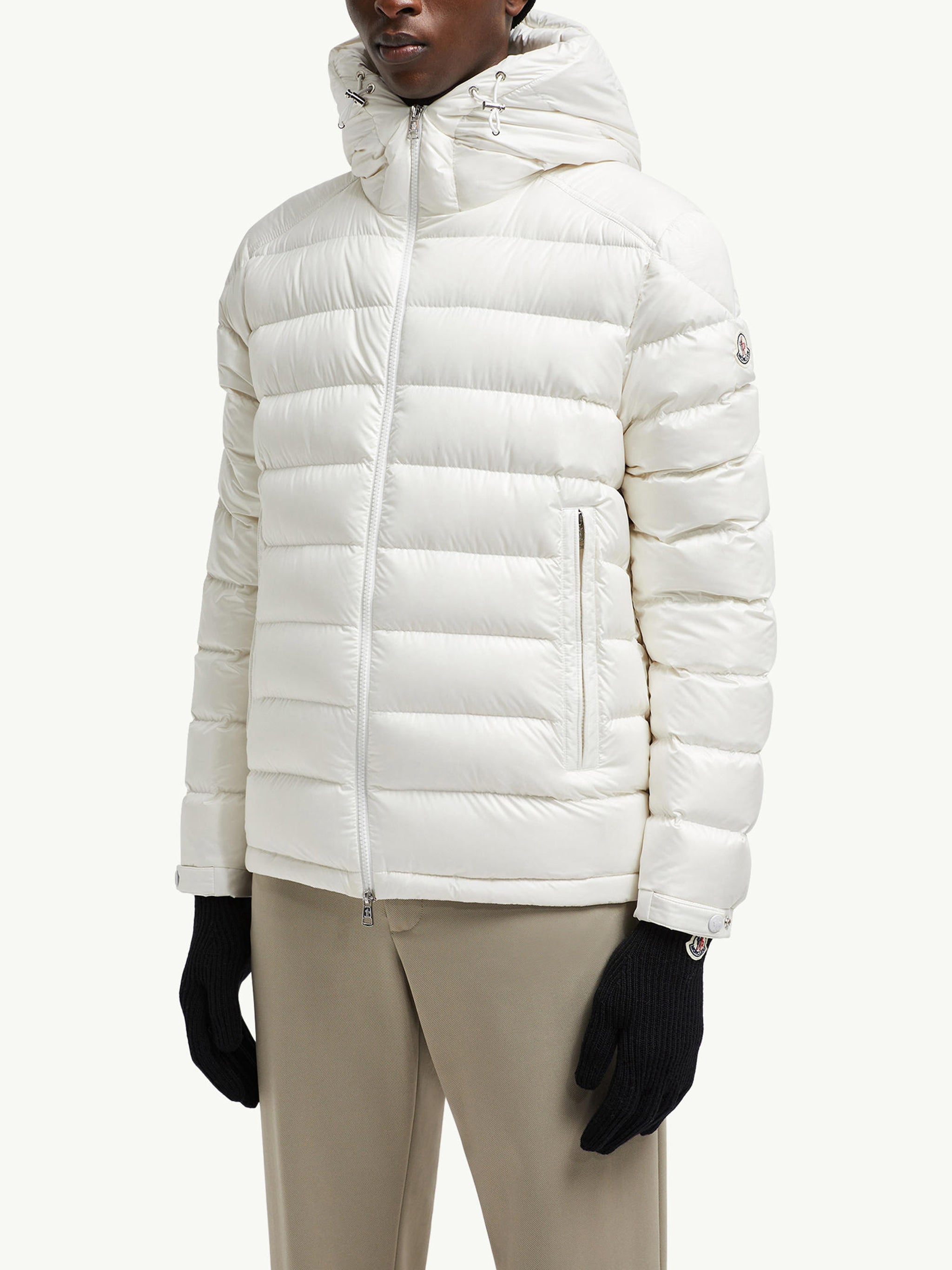 MONCLER Wool Gloves with Logo Patch for Men