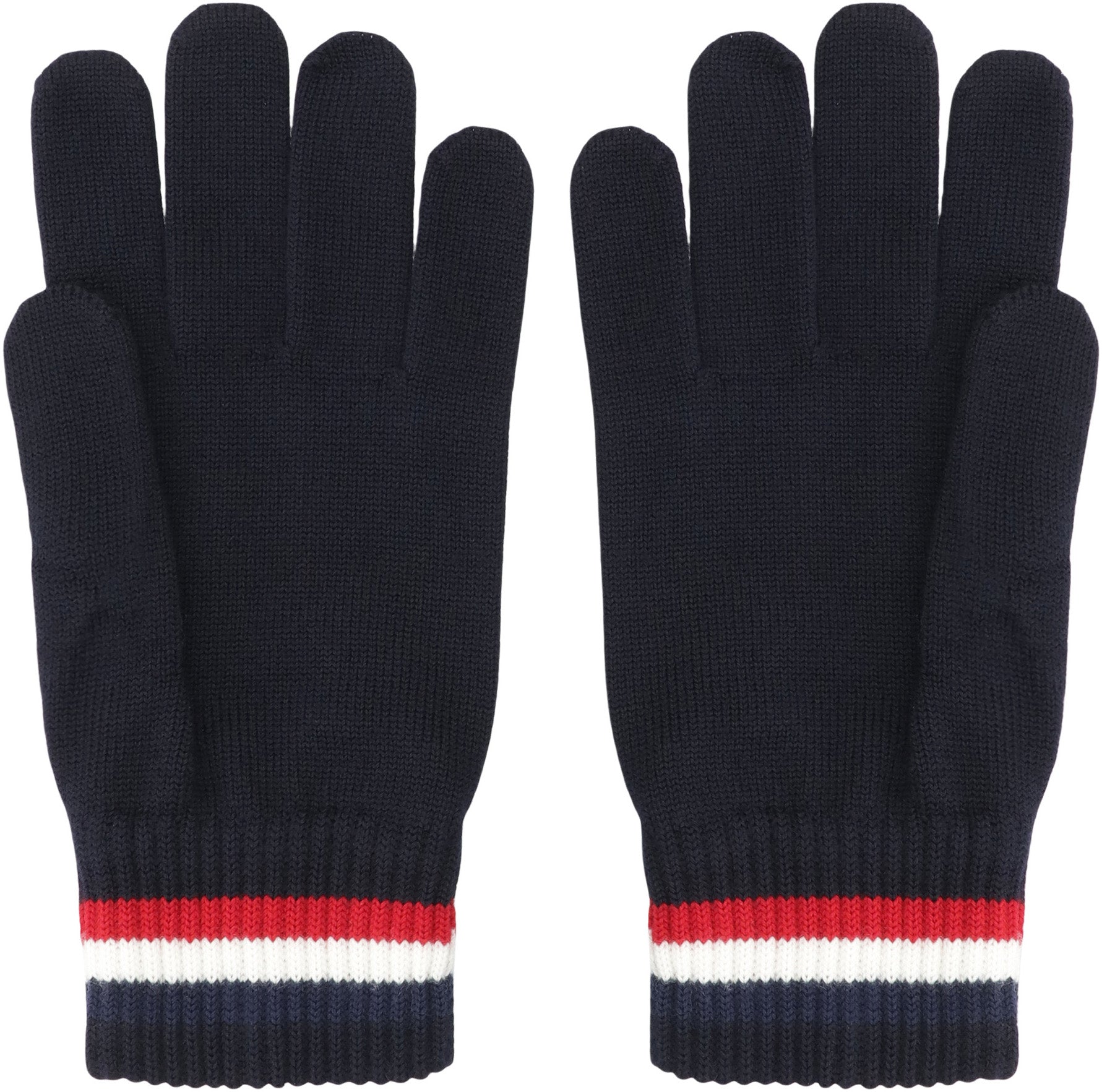 MONCLER Tricolored Wool Gloves for Men