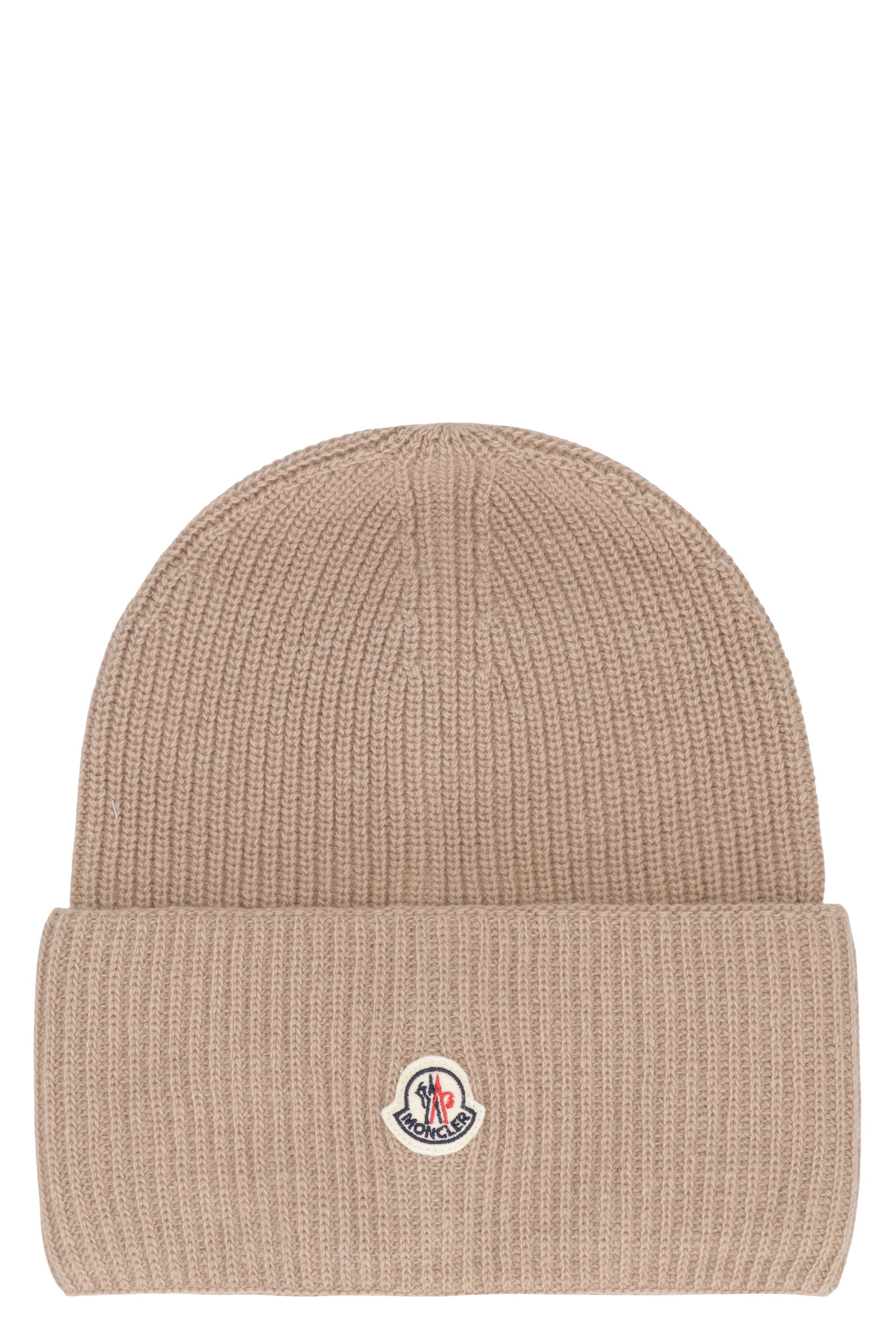 MONCLER Wool Knit Hat with Classic Ribbed Finish