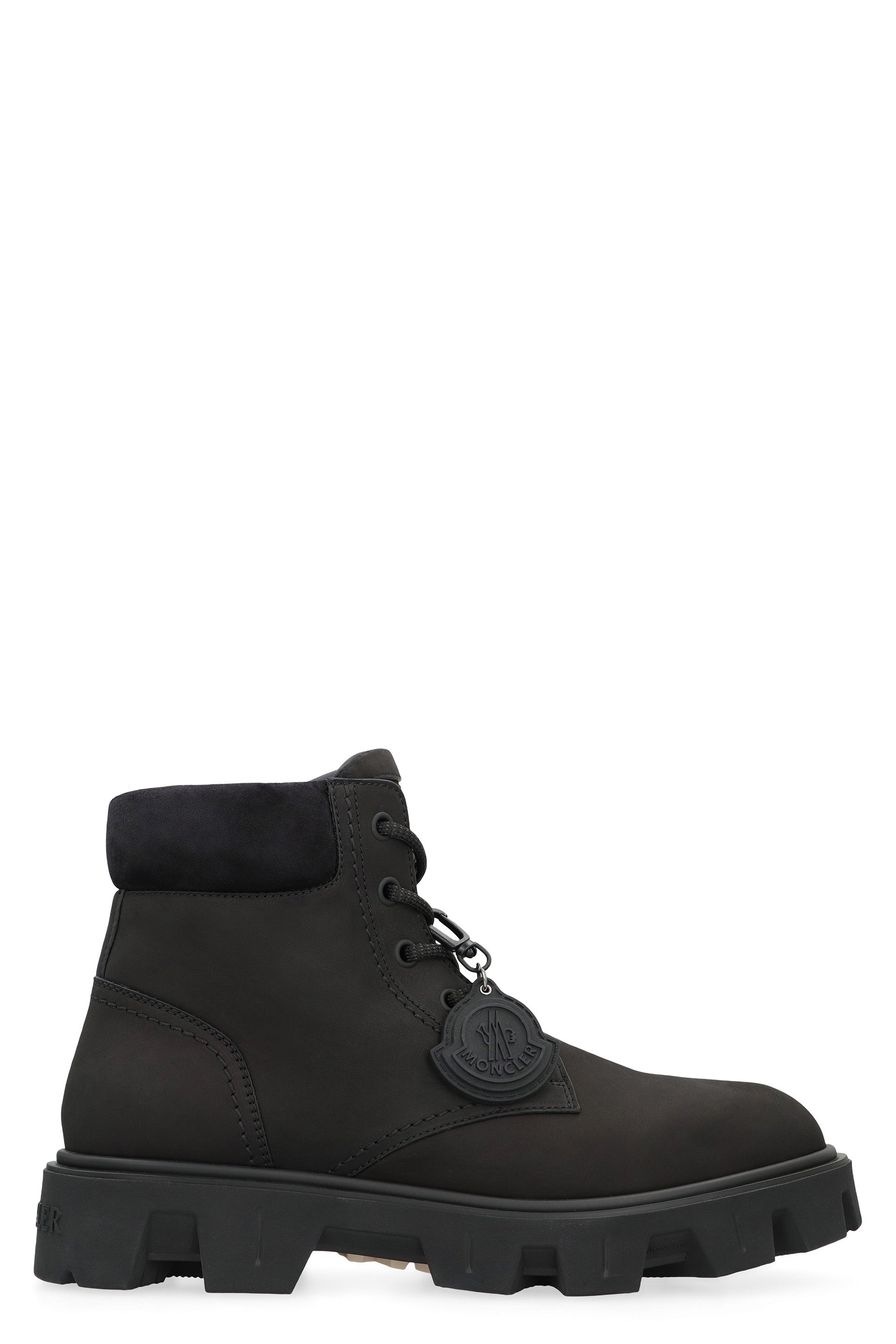 MONCLER Lace-Up Suede Leather Peak City Boots - 13.5 CM Height