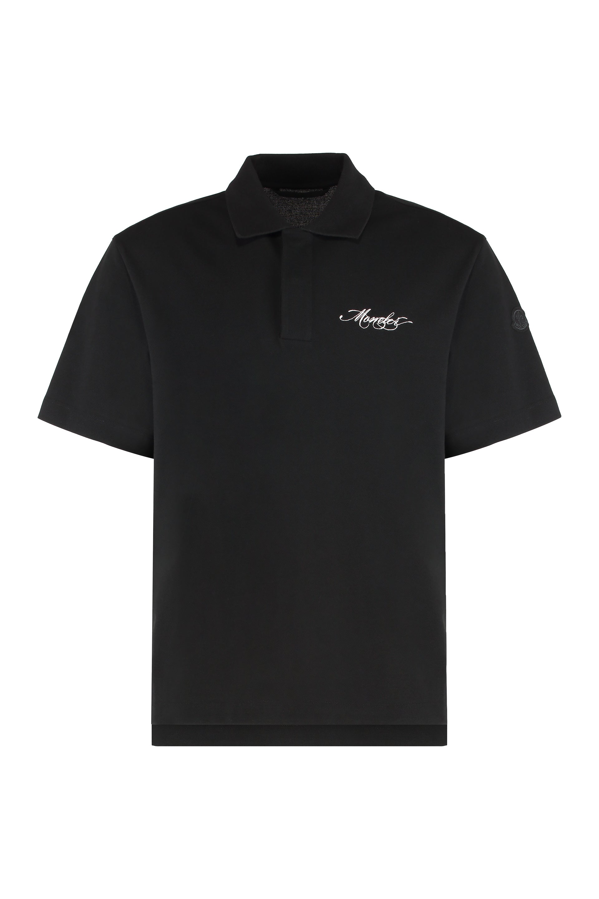 MONCLER Men's Organic Cotton Piqué Polo with Side Slits