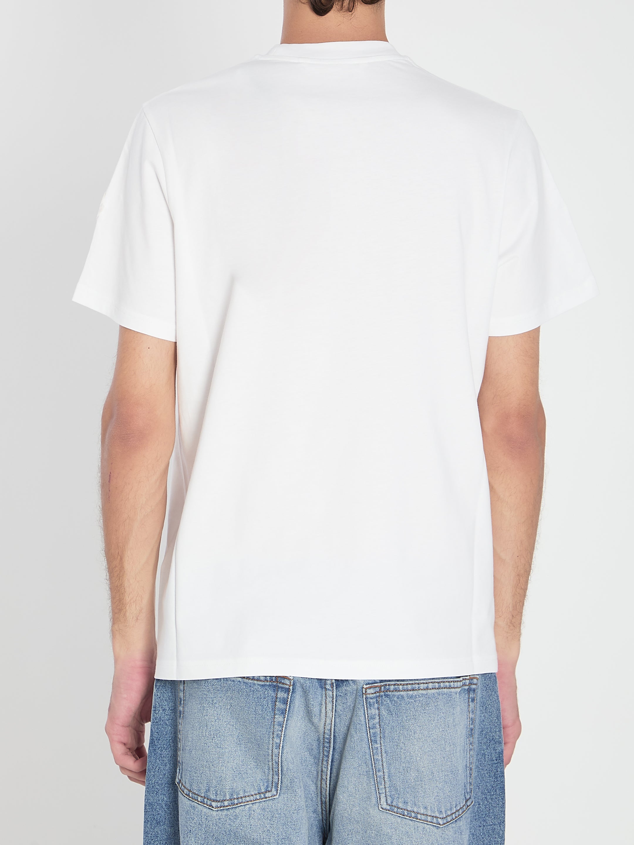 MONCLER Logo Embossed Crew Neck T-Shirt - Size M