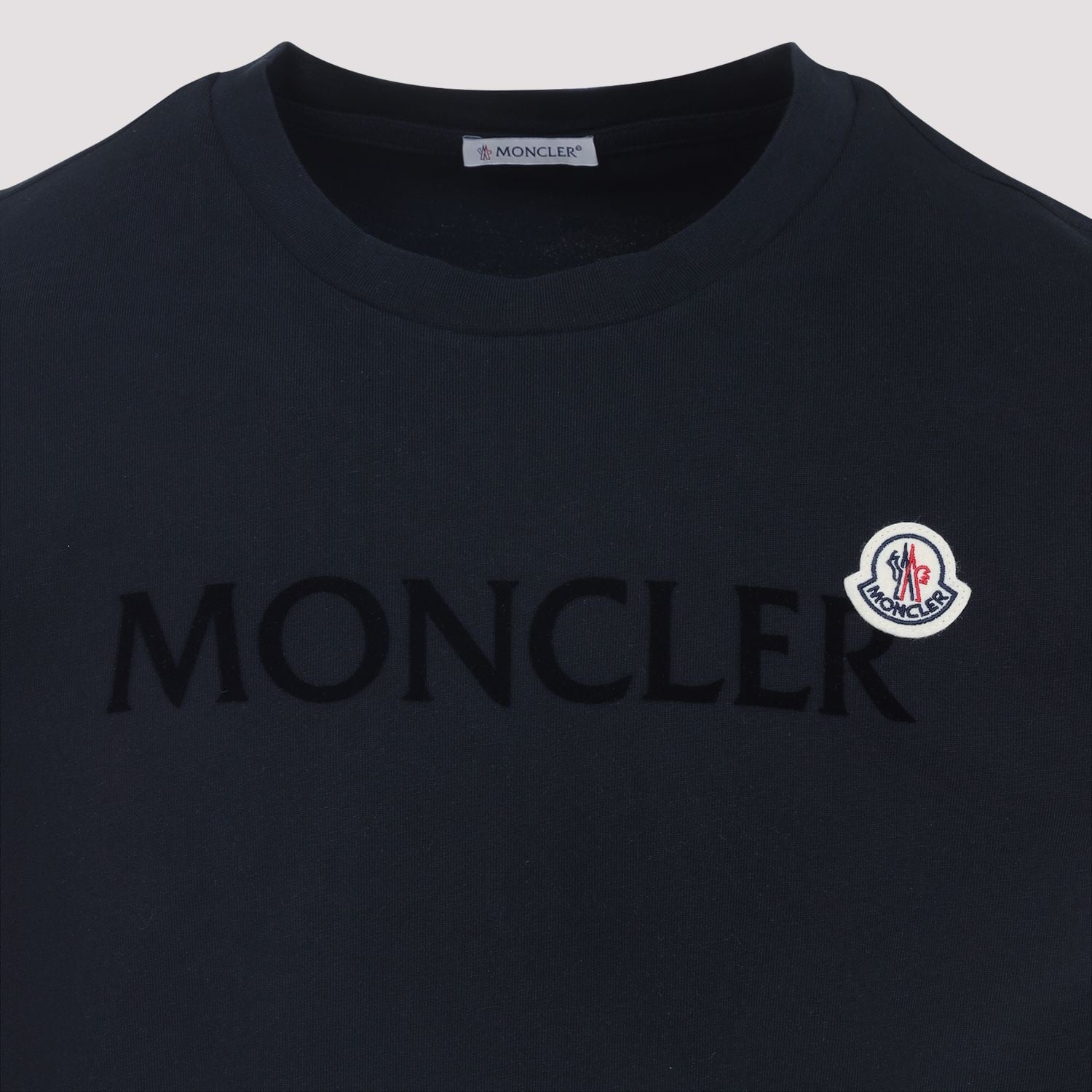 MONCLER Men's Cotton T-Shirt with Flocked Logo