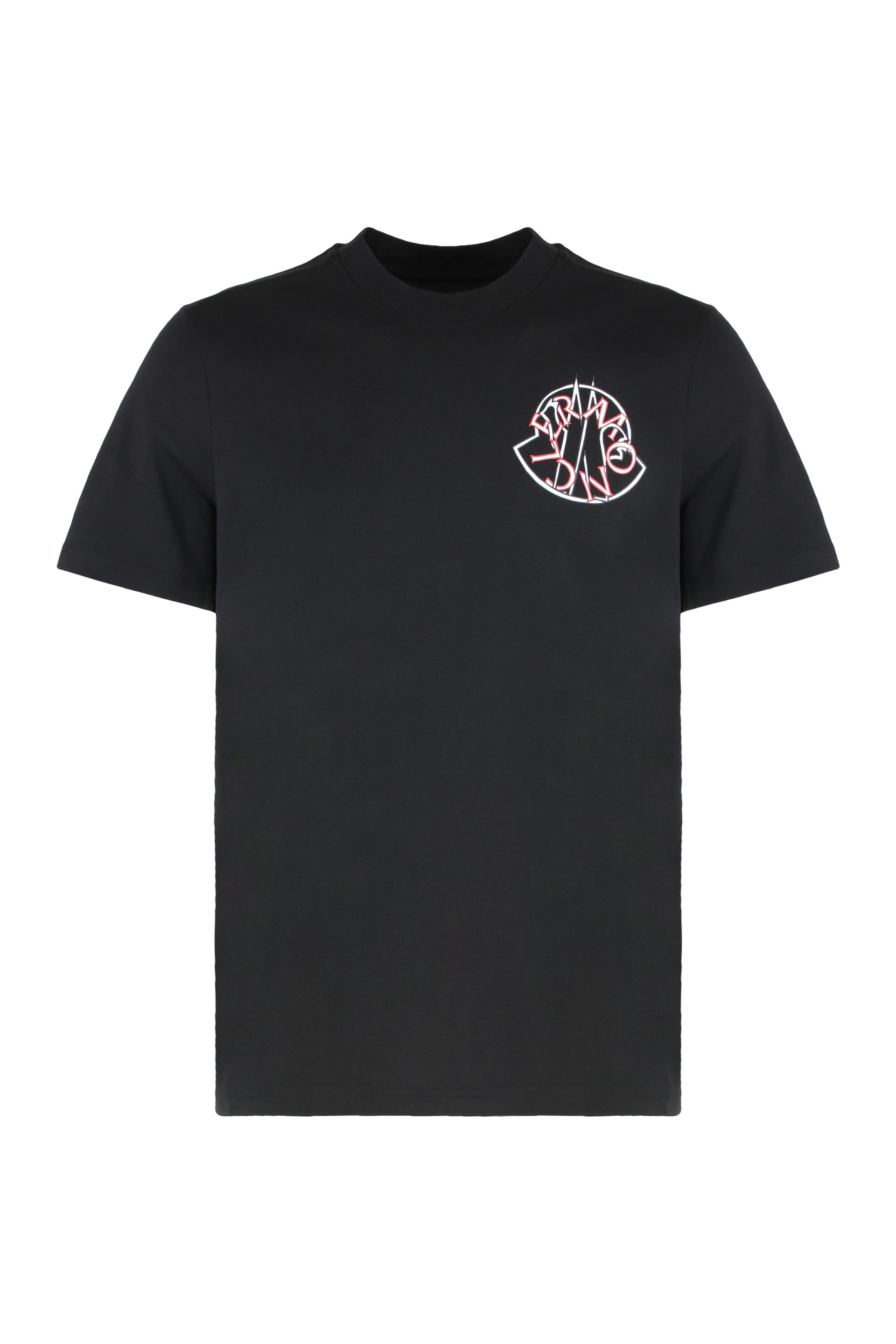 MONCLER Overlapping Logo Cotton T-Shirt for Men