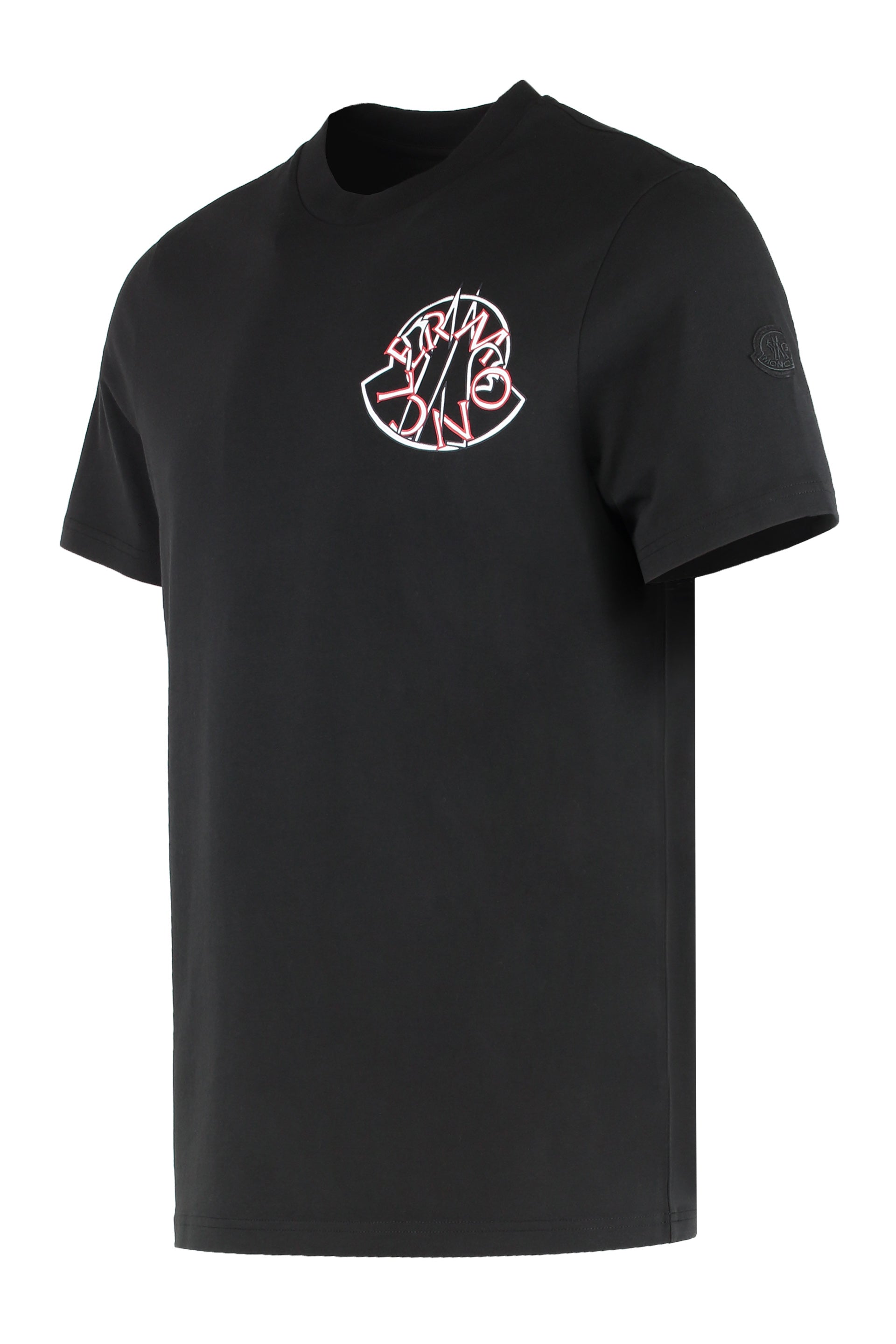 MONCLER Overlapping Logo Cotton T-Shirt for Men