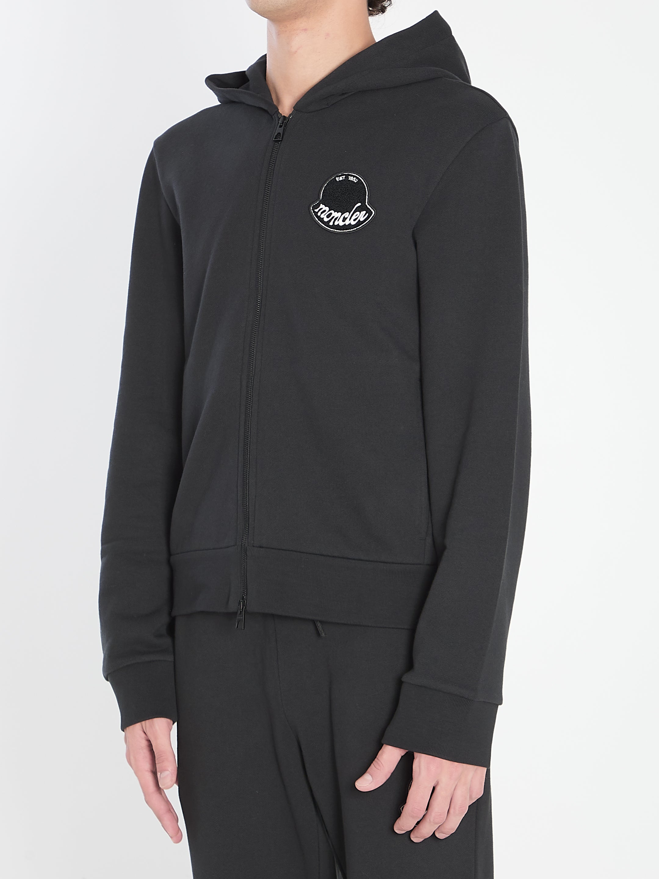 MONCLER Branded Zip-Up Hoodie with Double Cursor for Men