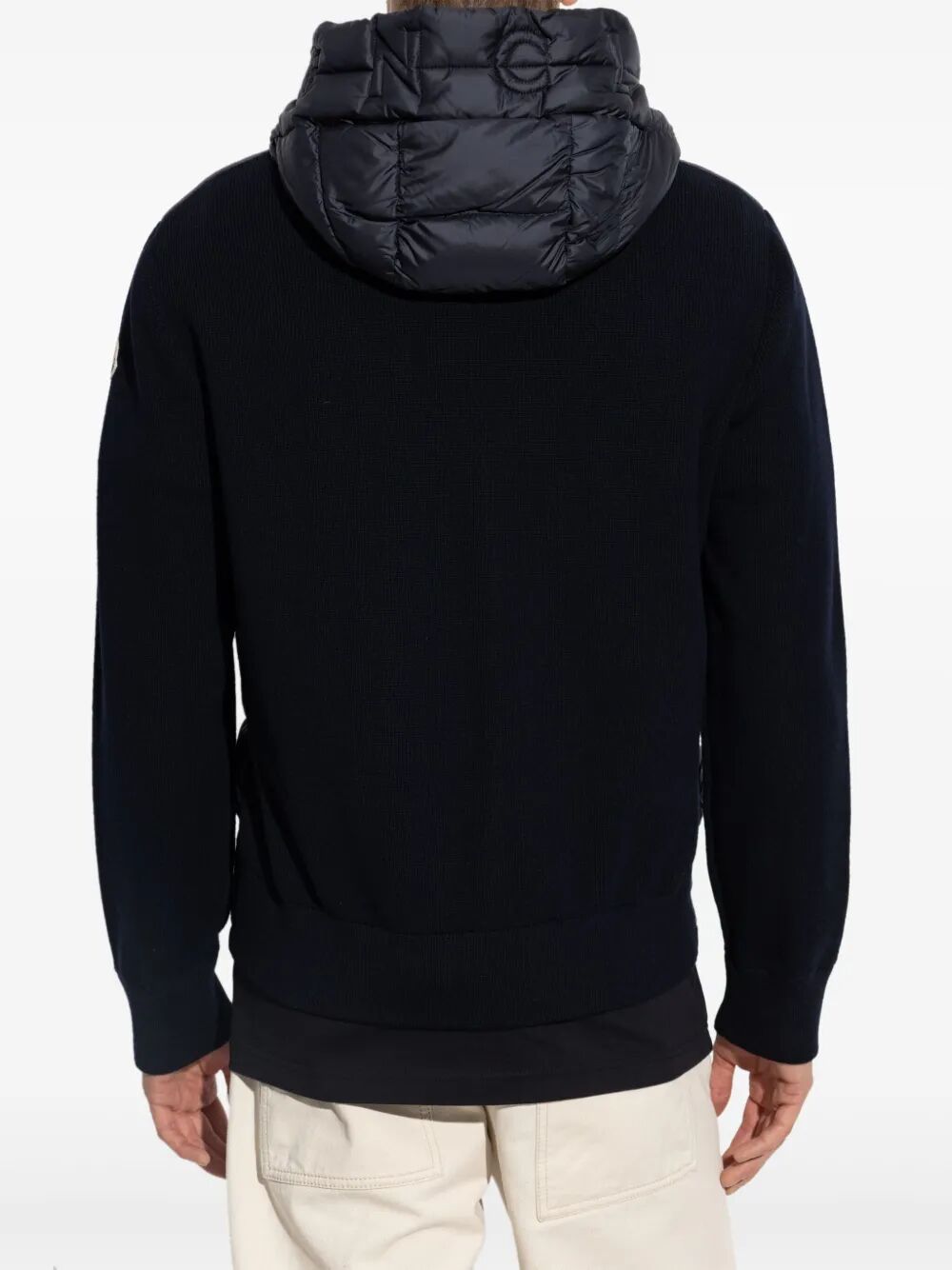 MONCLER Padded Wool Hoodie with Zip Front