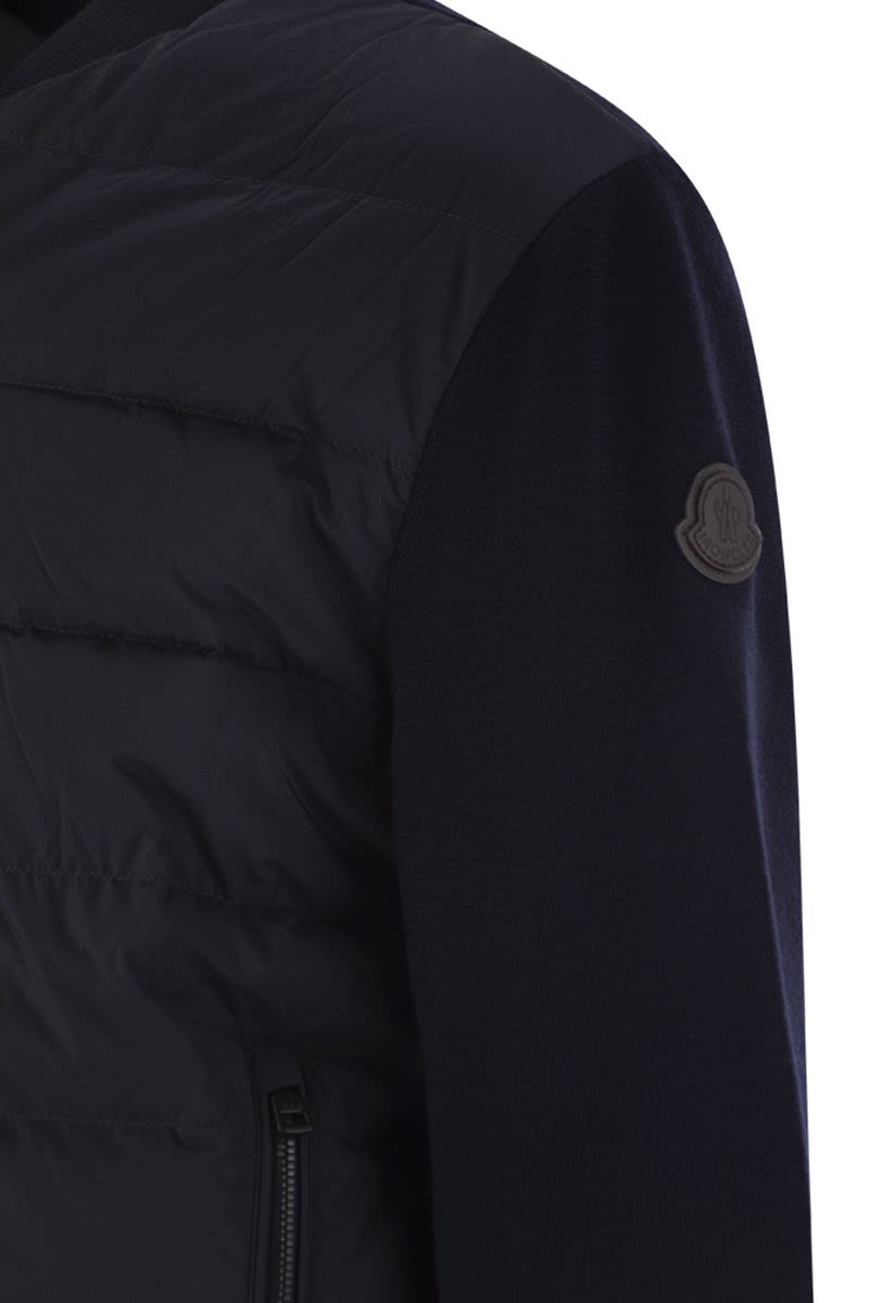 MONCLER Padded Wool Cardigan with Zip - Men's Regular Fit