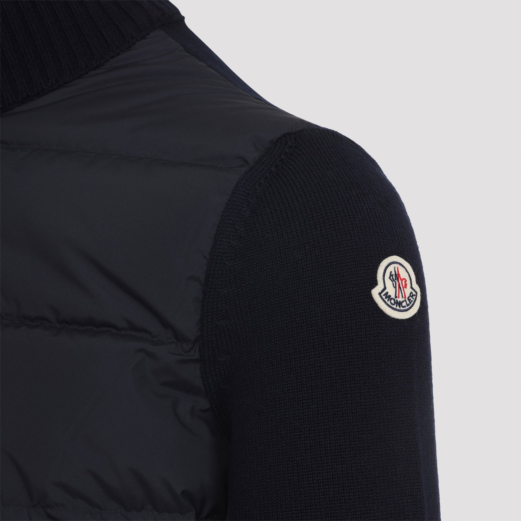 MONCLER Men's Padded Wool Cardigan with Zip - Size L