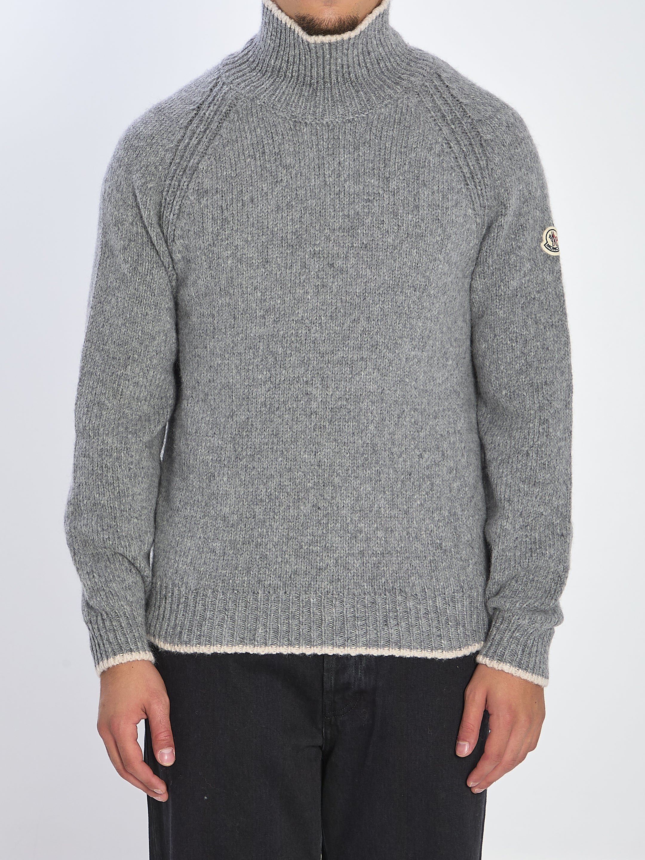 MONCLER High Neck Wool and Alpaca Blend Sweater - Regular Fit
