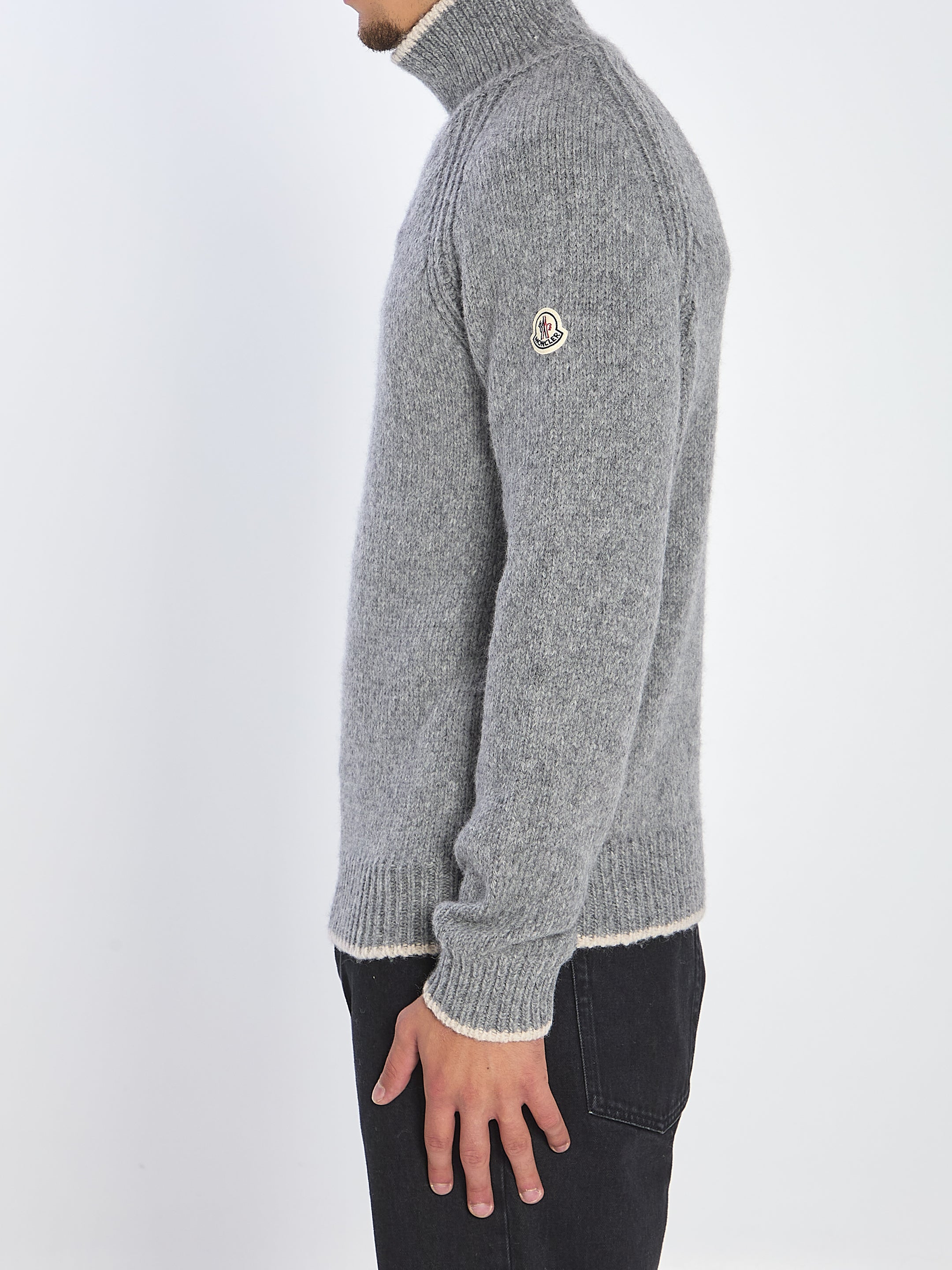 MONCLER High Neck Wool and Alpaca Blend Sweater - Regular Fit