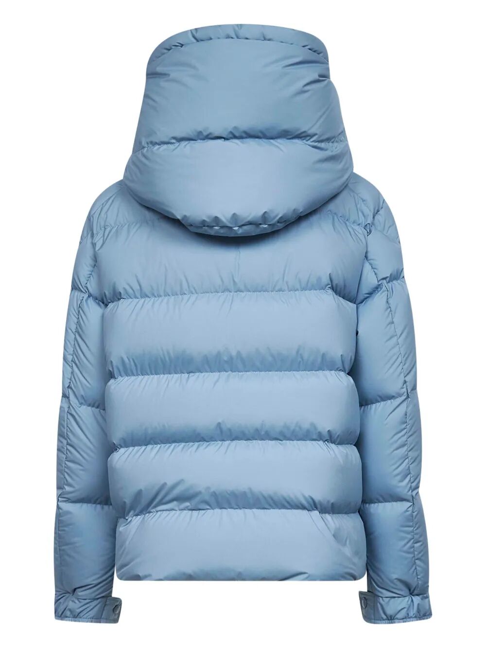 MONCLER Mini Long Down Jacket with Square Quilting and Hood