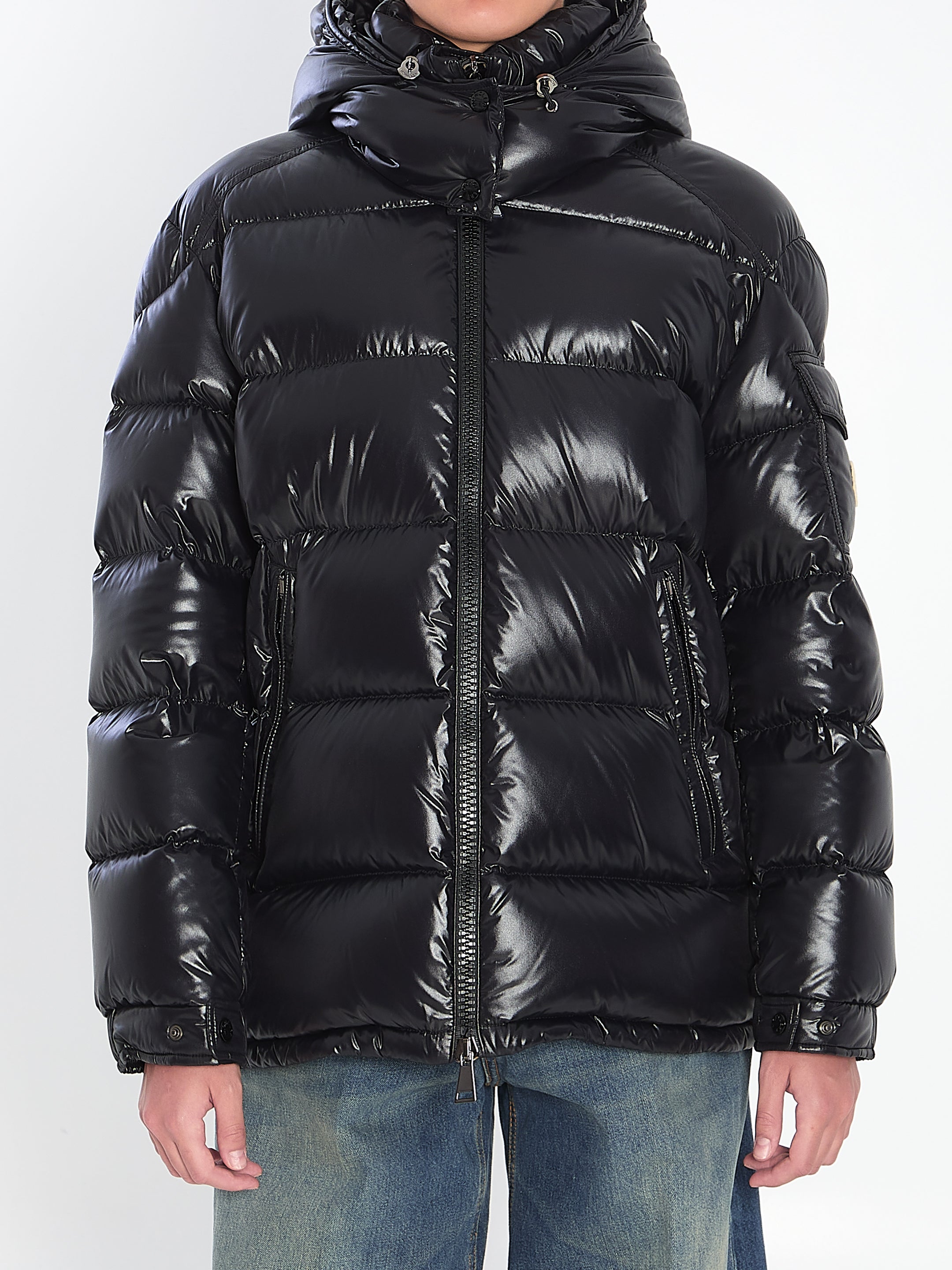 MONCLER Oversized Mini Puffer Jacket with Removable Hood - Women's