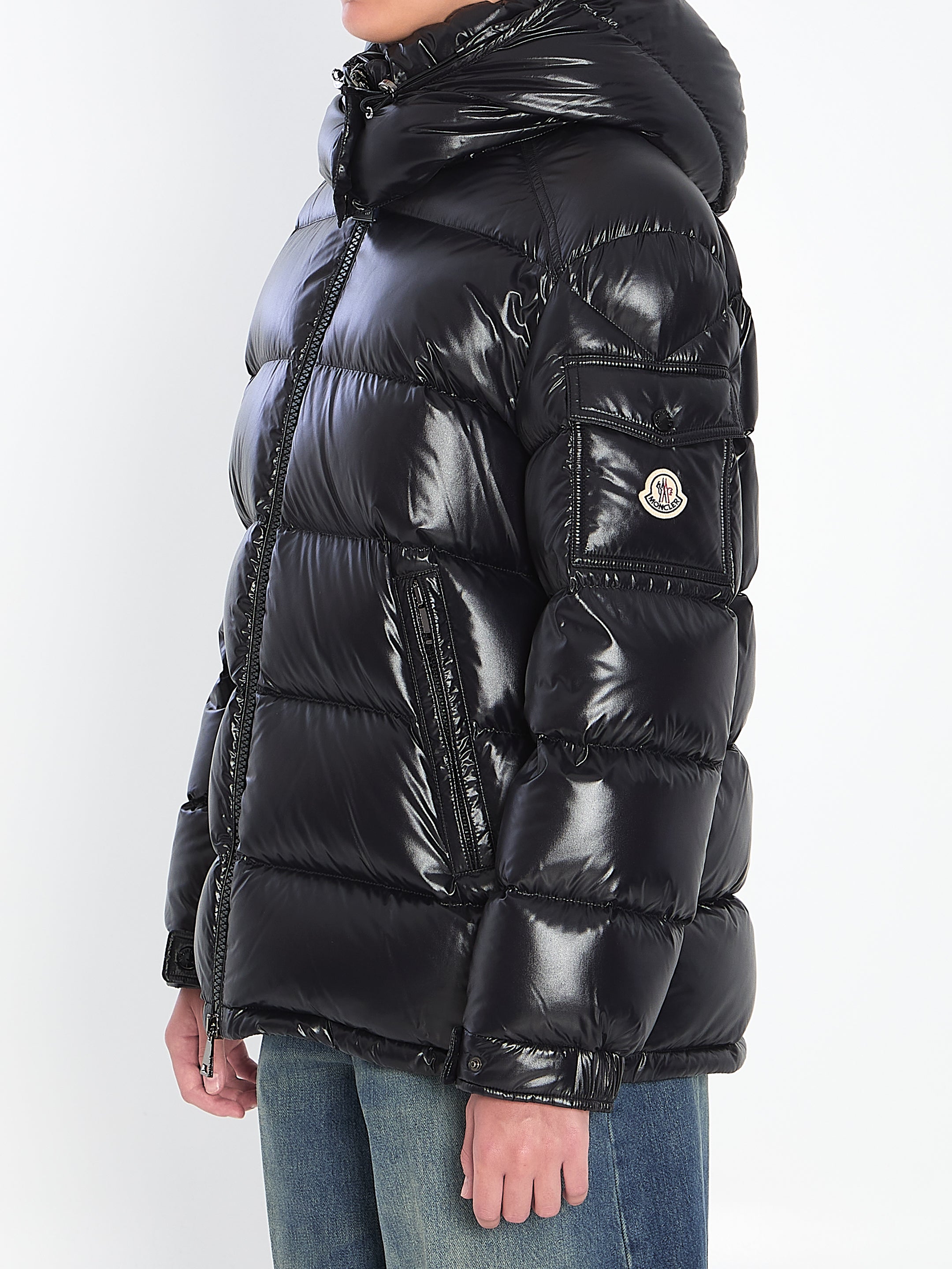 MONCLER Oversized Mini Puffer Jacket with Removable Hood - Women's