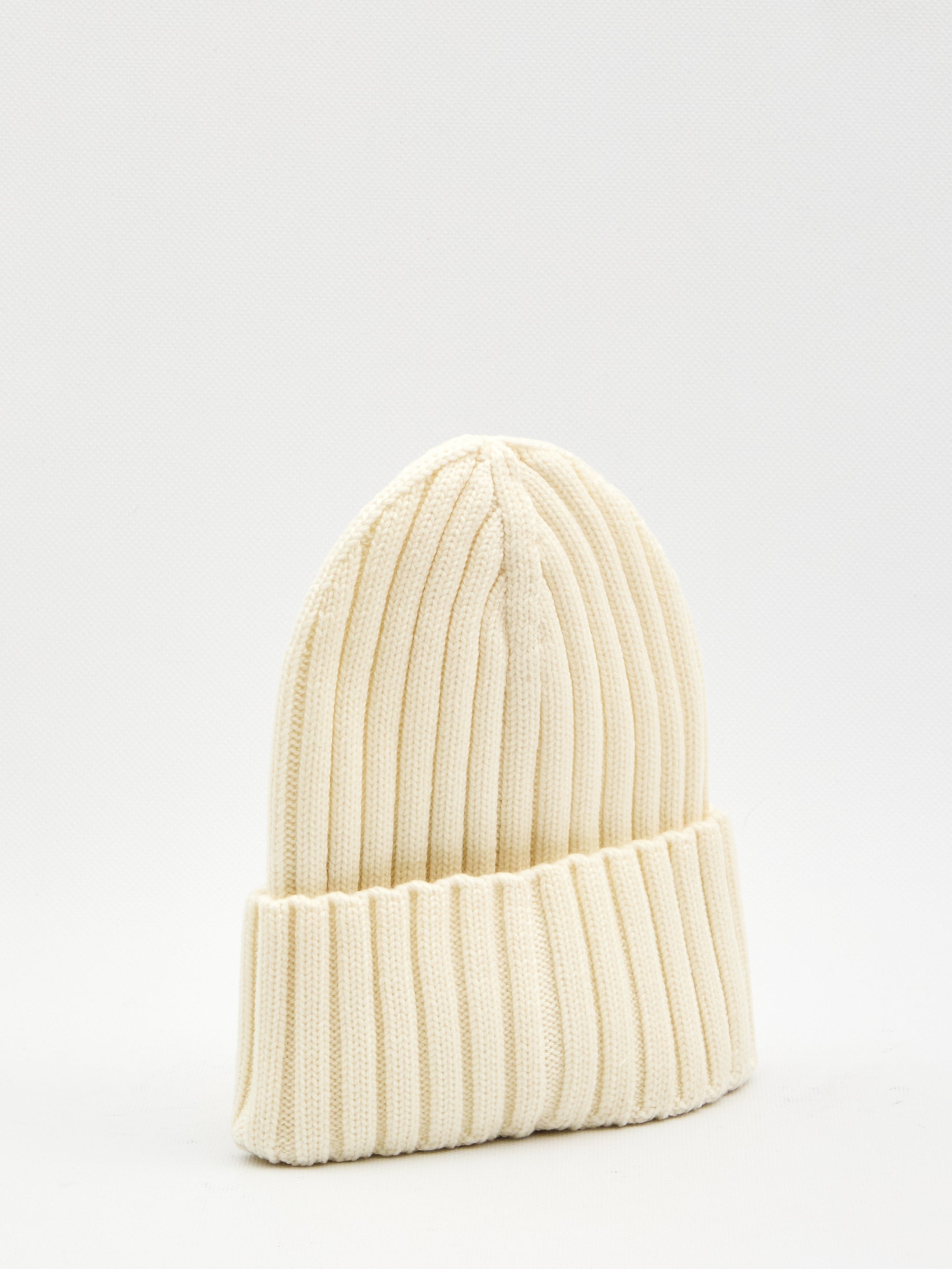 MONCLER Ribbed Knit Beanie with Turn Up Brim