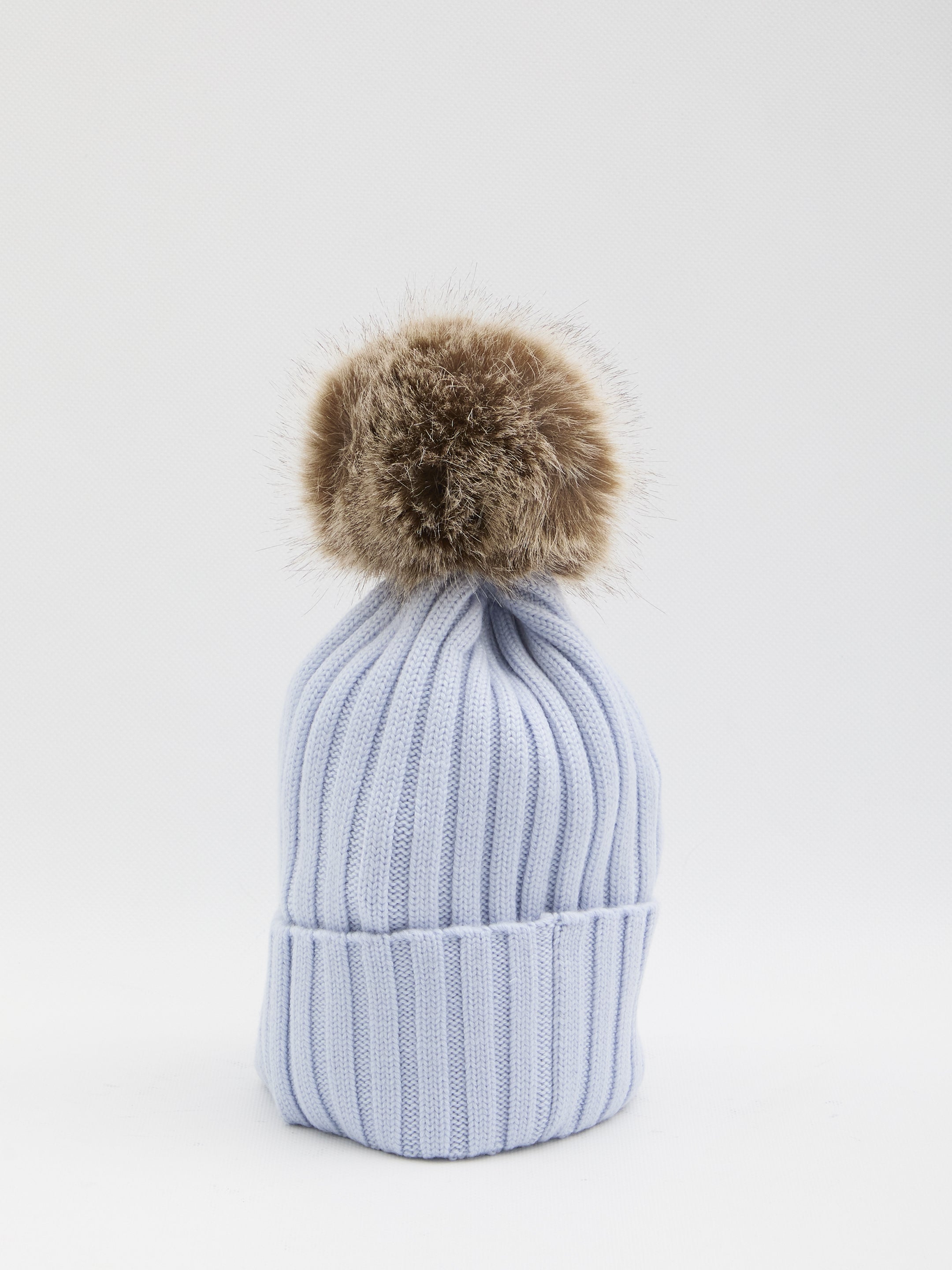 MONCLER Wool Beanie with Pom Pom - One Size