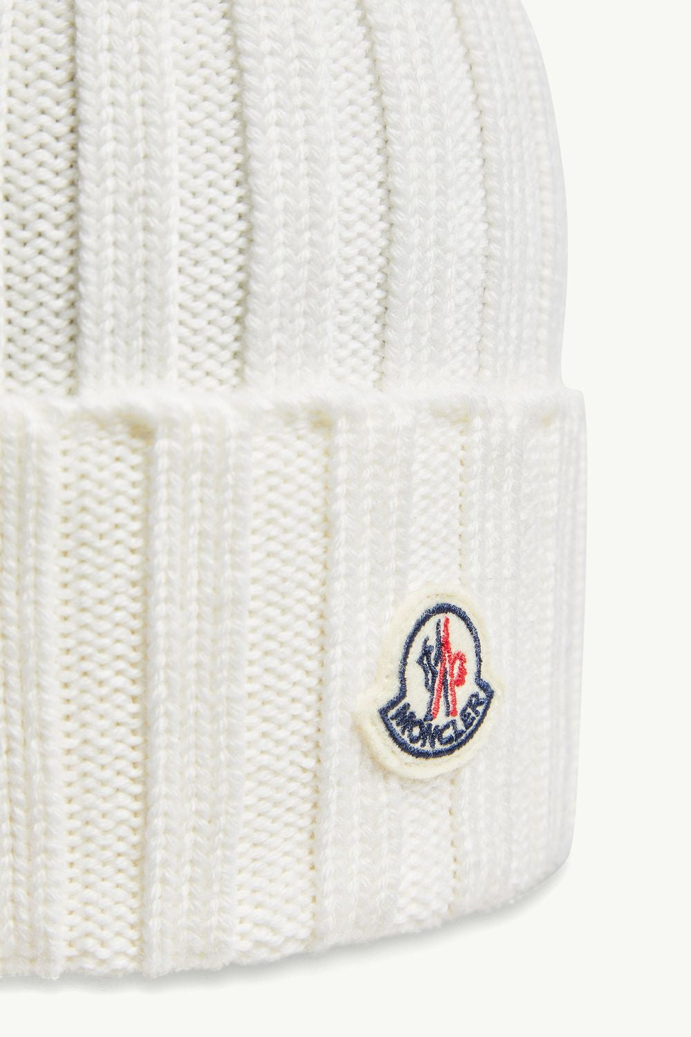 MONCLER Wool Cap with Synthetic Pompom
