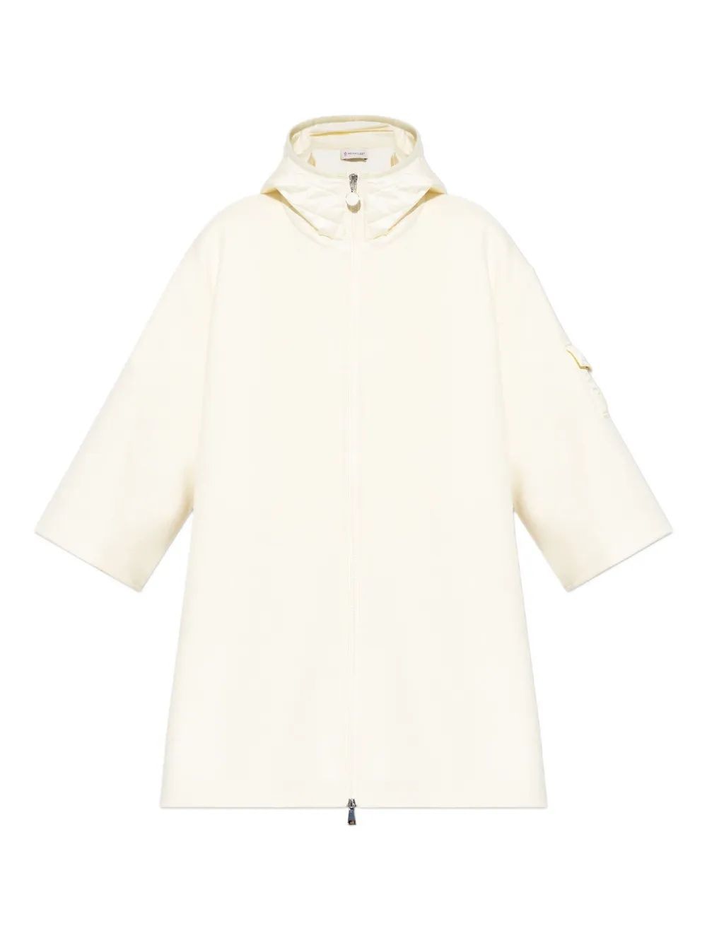 MONCLER Wool Hooded Zip-Up Cape