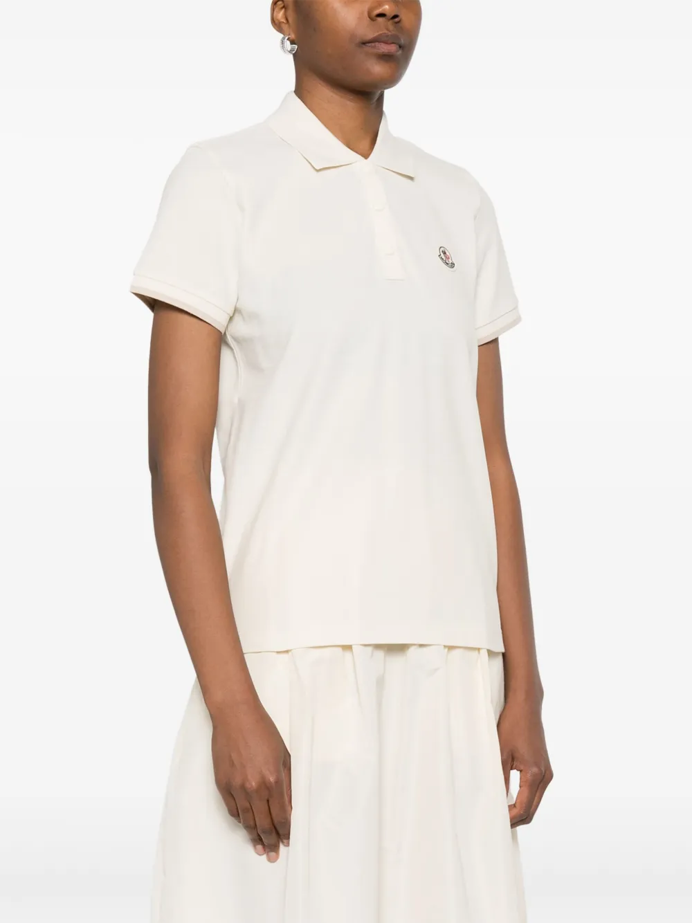 MONCLER Logo Patch Cotton Piqué Polo Shirt - Regular Fit