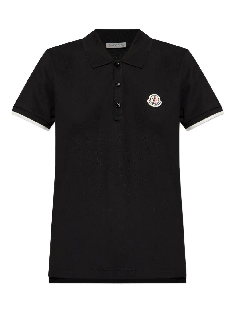 MONCLER Logo Patch Cotton Piqué Polo Shirt for Women