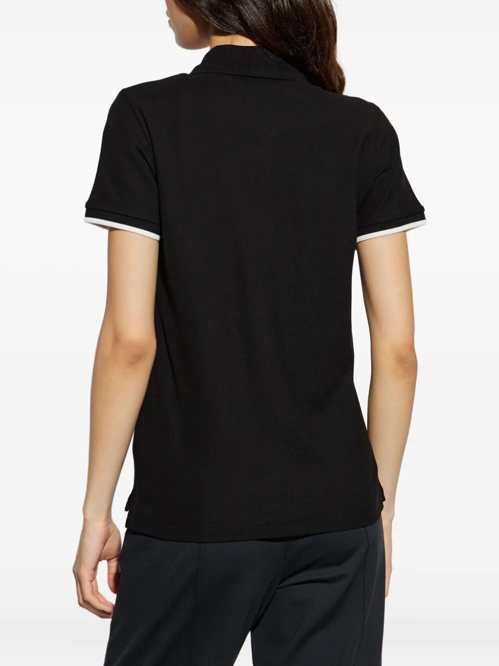 MONCLER Logo Patch Cotton Piqué Polo Shirt for Women