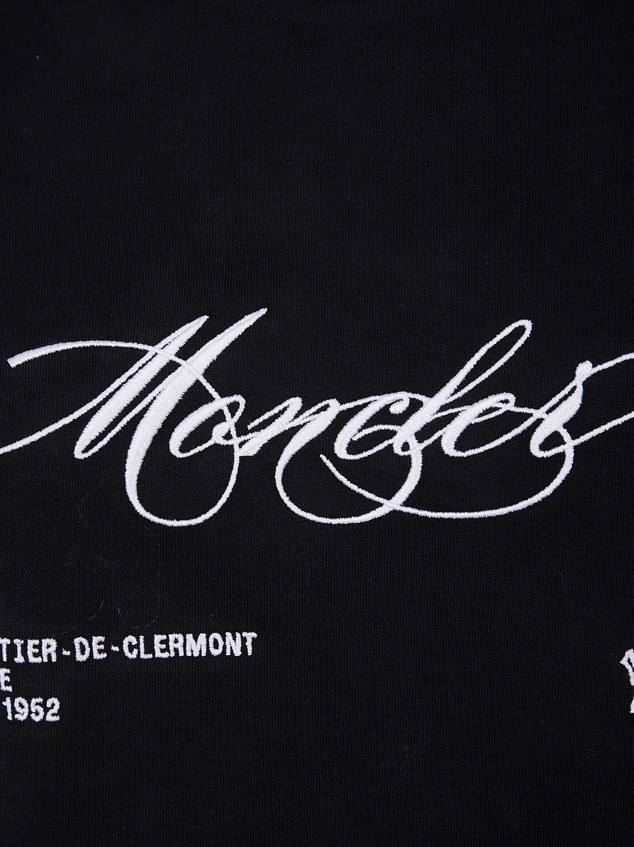 MONCLER Women's Cotton T-Shirt with Embroidered Cursive Logo - Slim Fit