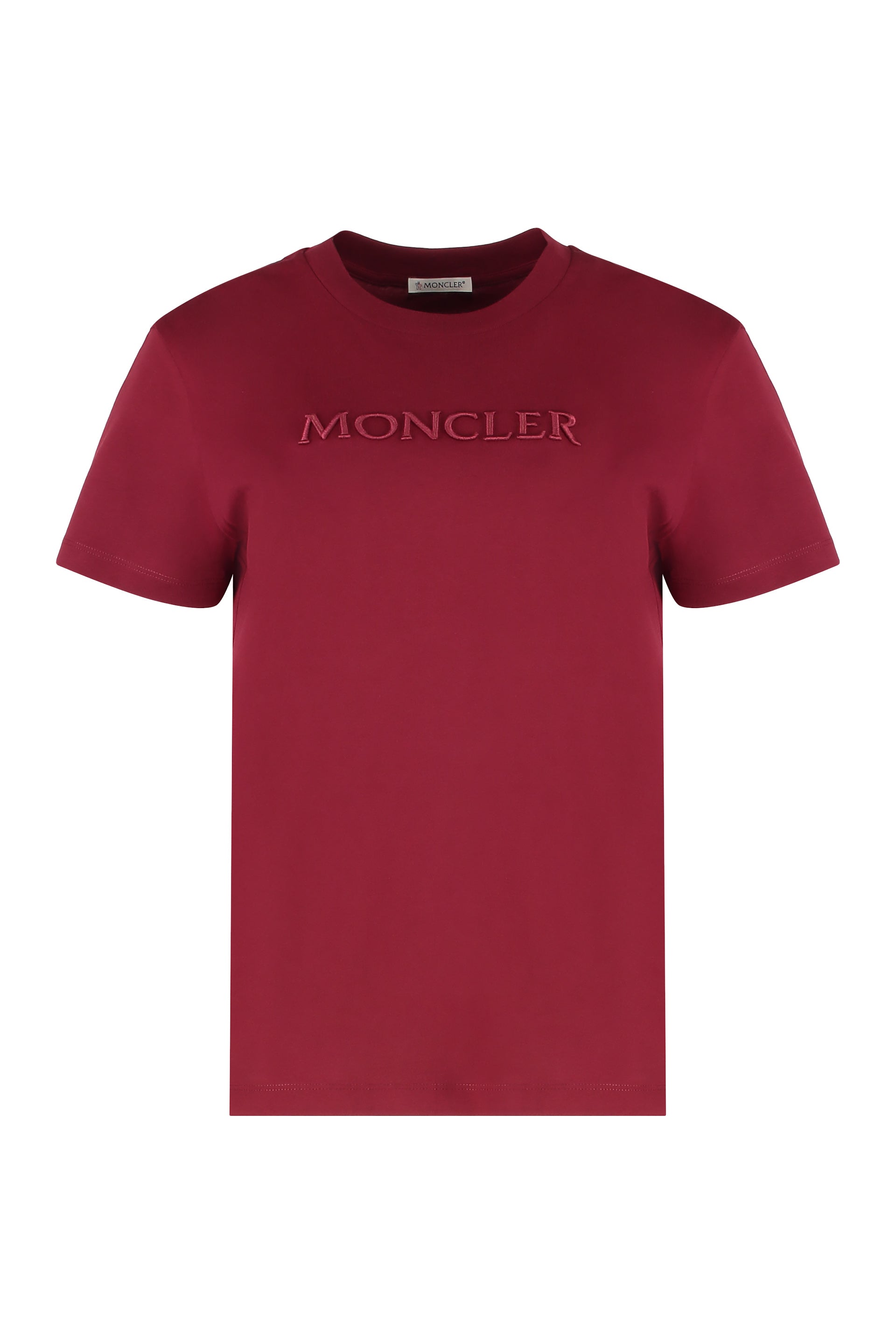 MONCLER Embroidered Tonal Logo Cotton T-Shirt for Women
