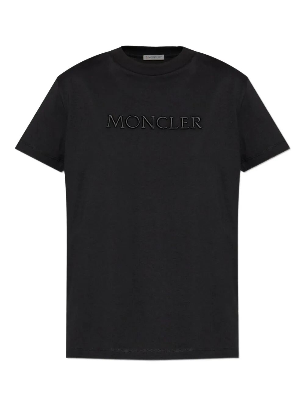 MONCLER Cotton T-Shirt with Tone-on-Tone Embroidered Logo