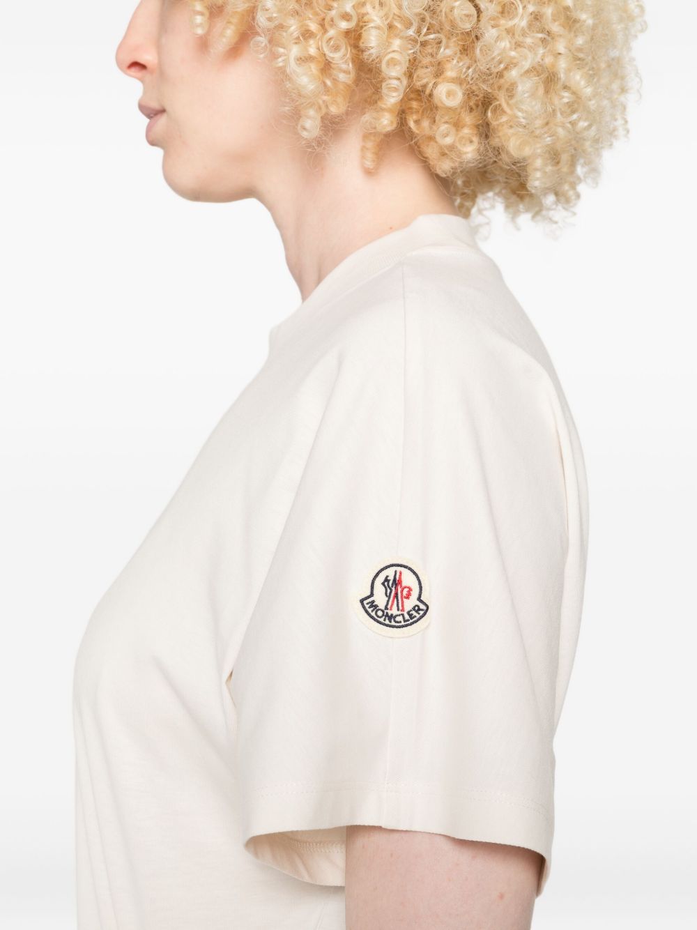 MONCLER Cotton T-Shirt with Teddy Logo Patch - XS