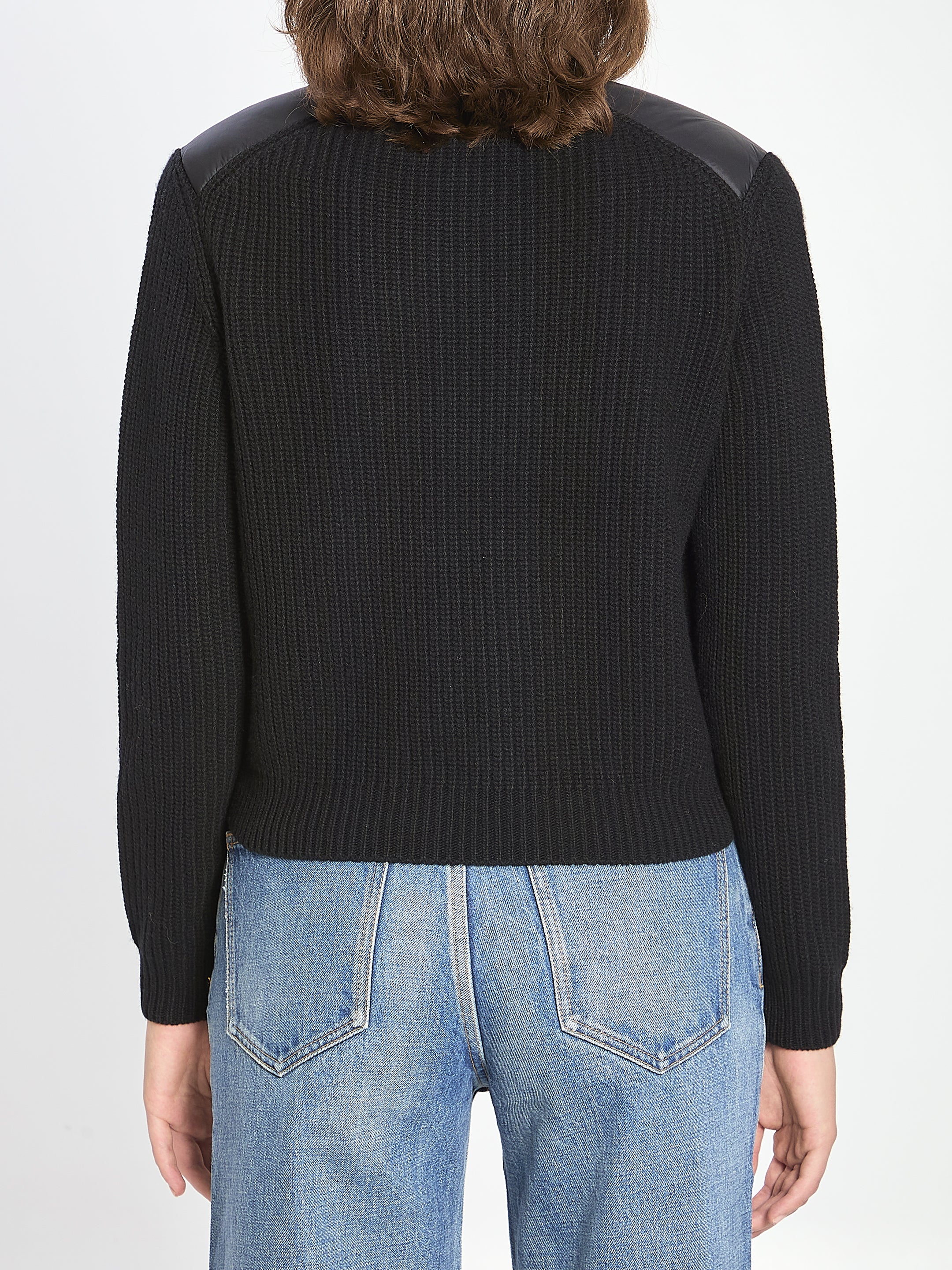 MONCLER Padded Wool Cardigan with Zip for Women