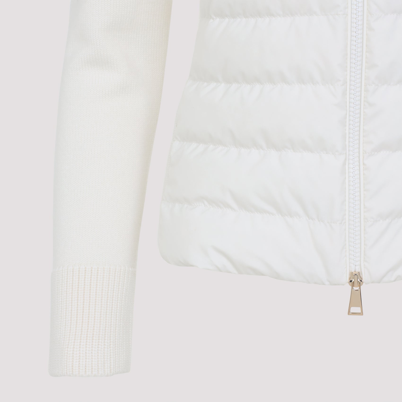 MONCLER Padded Wool Cardigan with Zip - Women's Outerwear