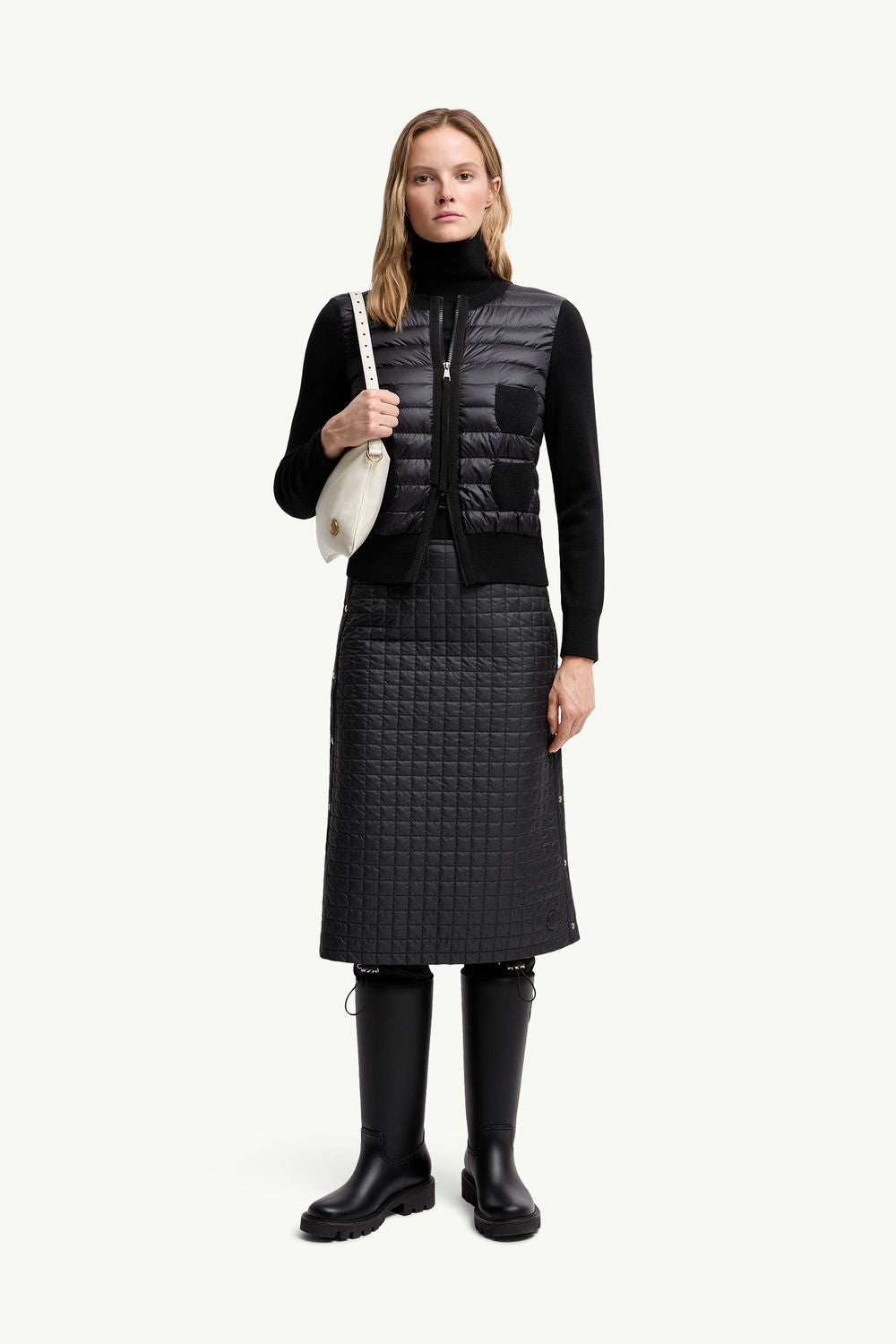 MONCLER Knit Sweater with Padded Panels for Women - FW25