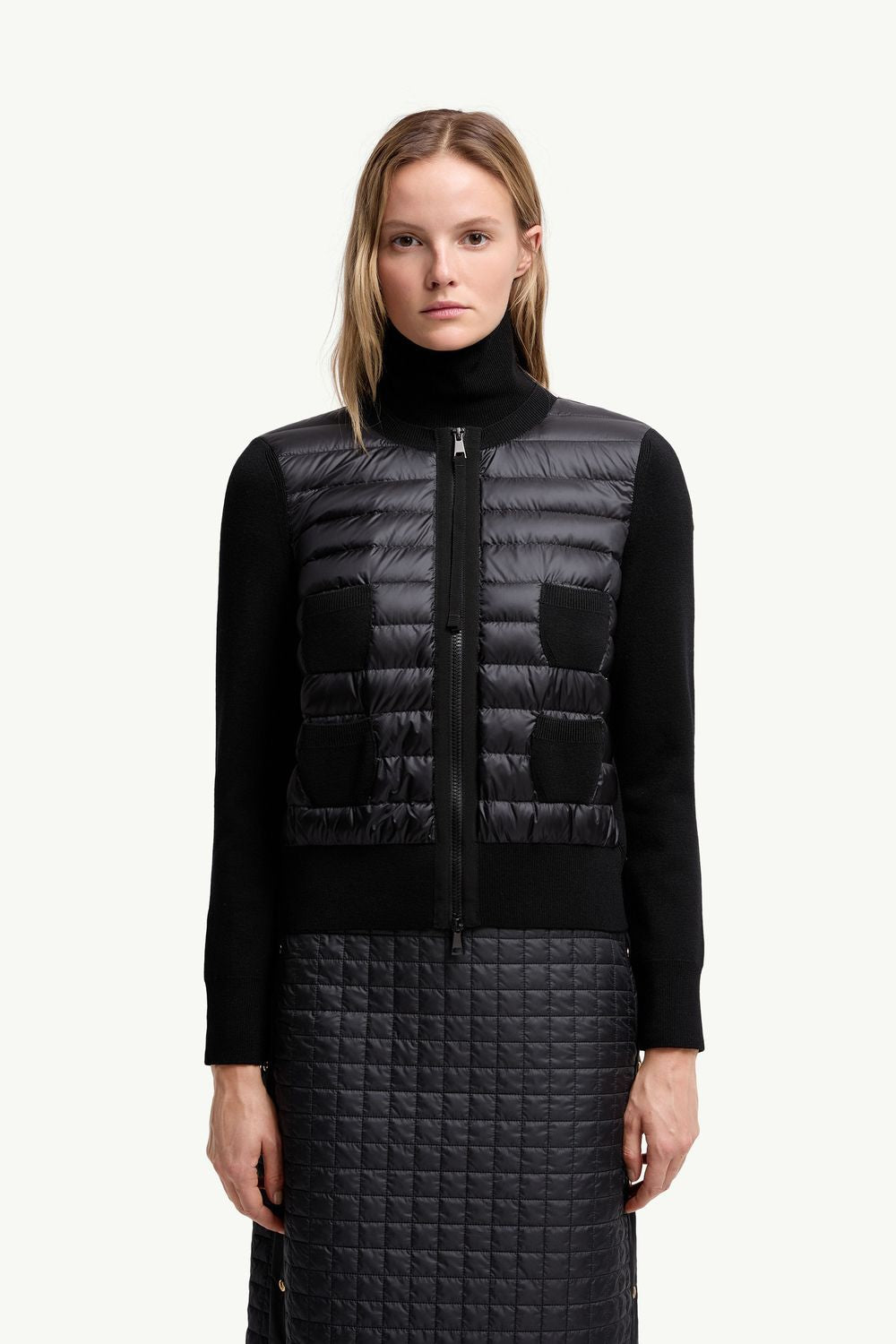 MONCLER Knit Sweater with Padded Panels for Women - FW25
