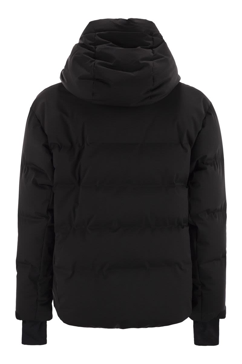 MONCLER GRENOBLE Short Down Jacket with Hood for Skiing and Outdoor Activities