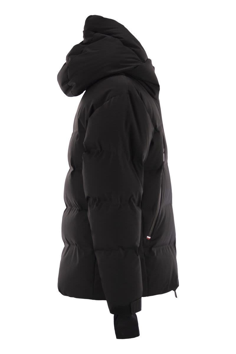 MONCLER GRENOBLE Short Down Jacket with Hood for Skiing and Outdoor Activities