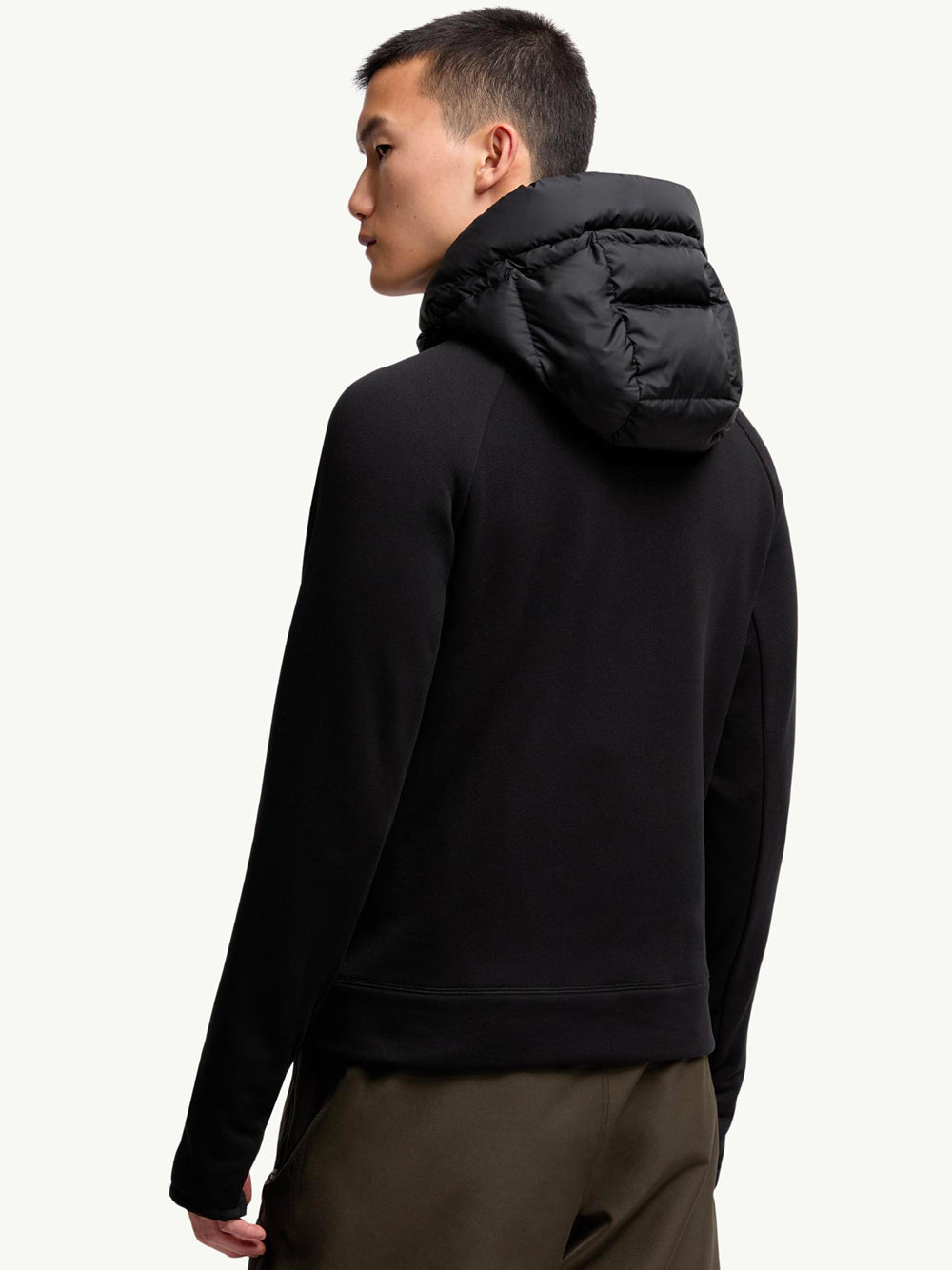 MONCLER GRENOBLE Men's Padded Front Panel Cardigan with Adjustable Hood