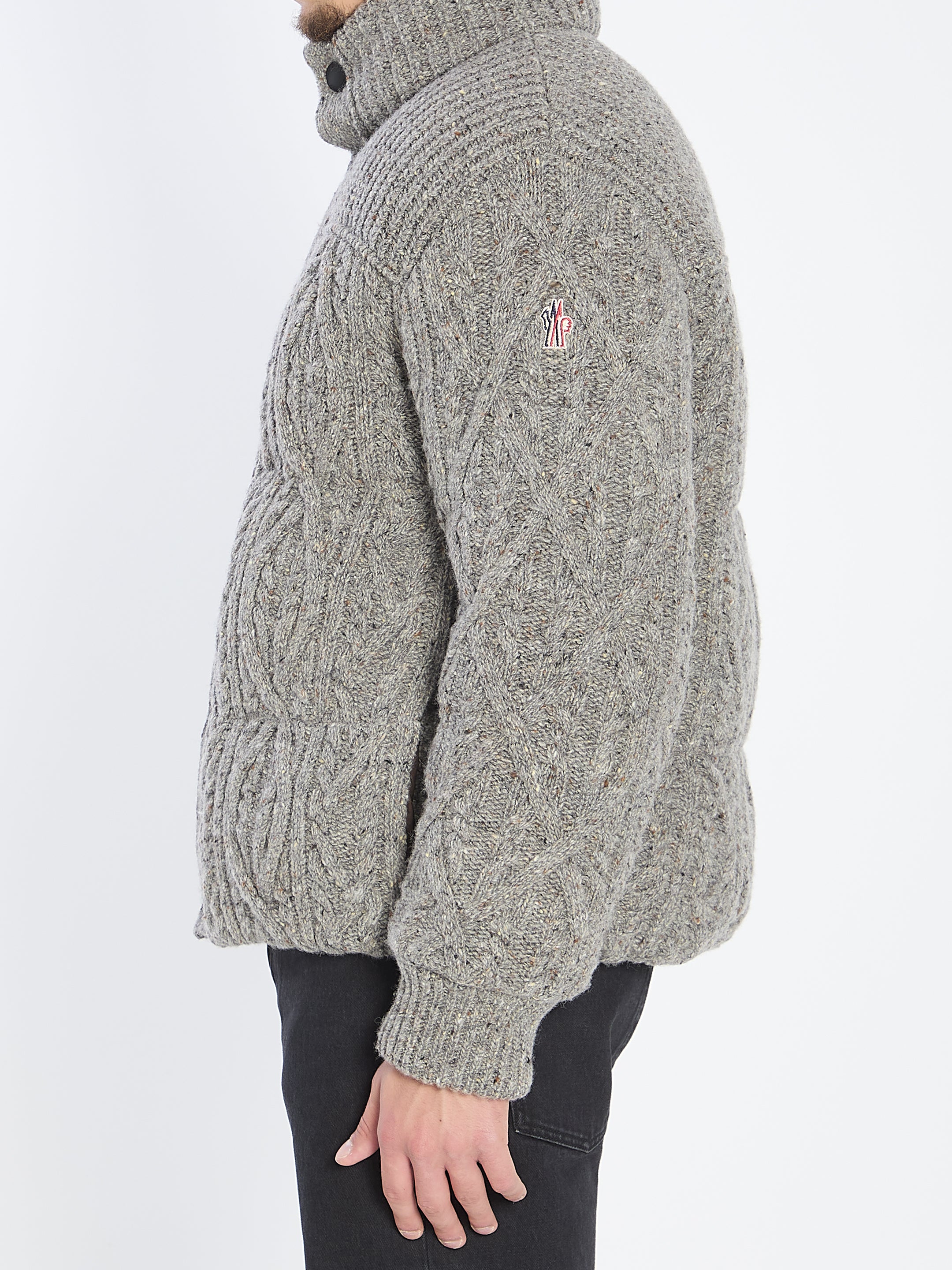 MONCLER GRENOBLE Mini Textured Wool Tweed Down Jacket