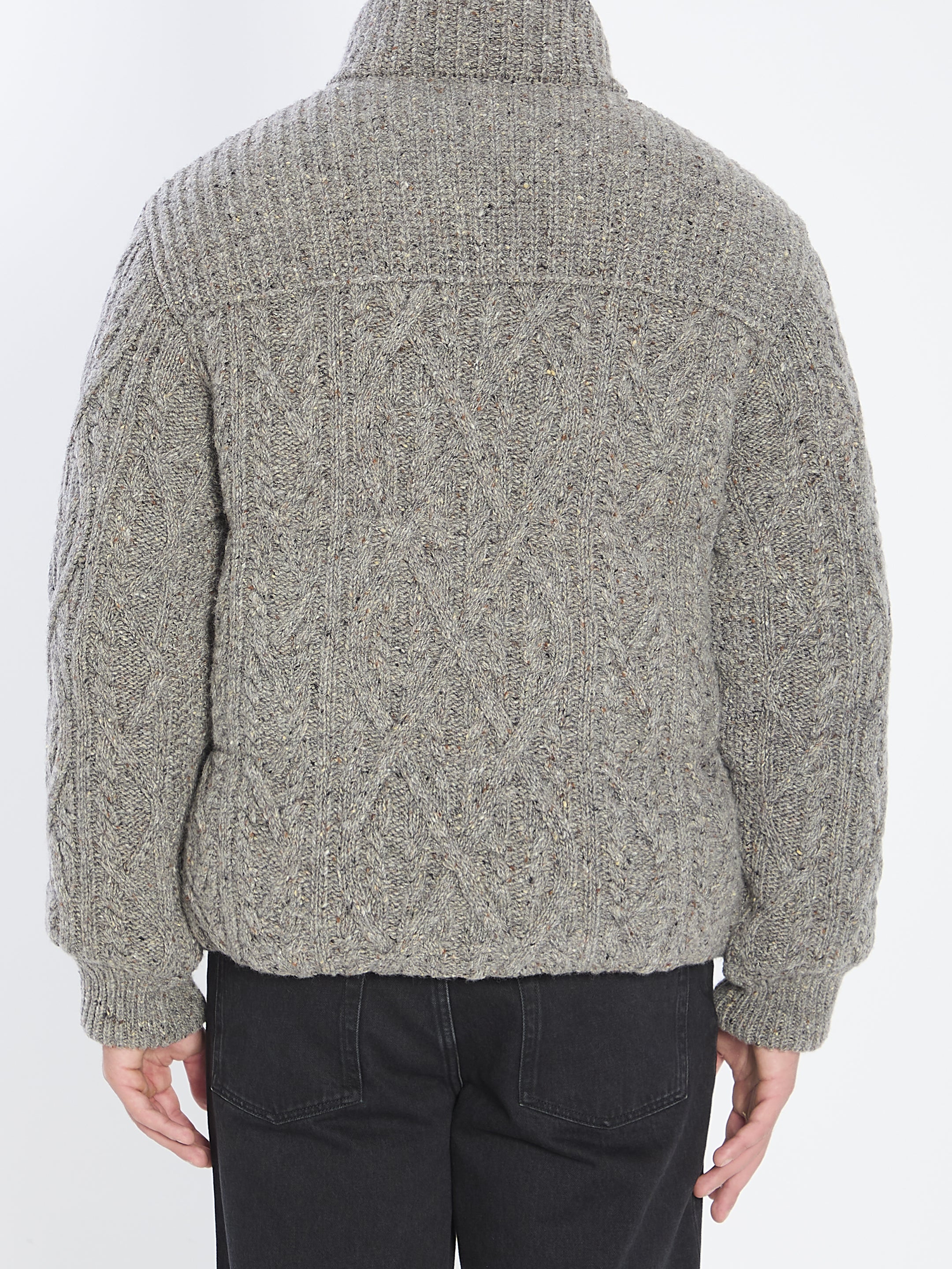 MONCLER GRENOBLE Mini Textured Wool Tweed Down Jacket