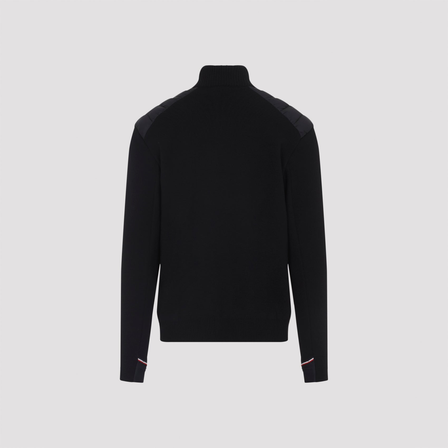 MONCLER GRENOBLE Virgin Wool Cardigan with Stand-Up Collar for Men