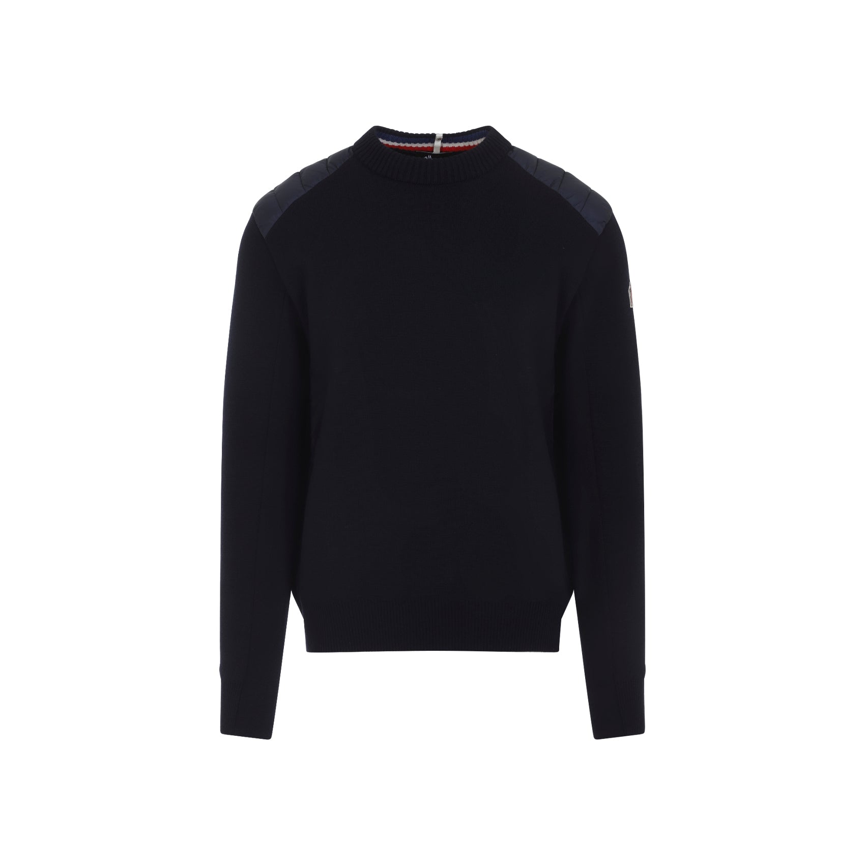 MONCLER GRENOBLE Virgin Wool Pullover with Padded Inserts for Men